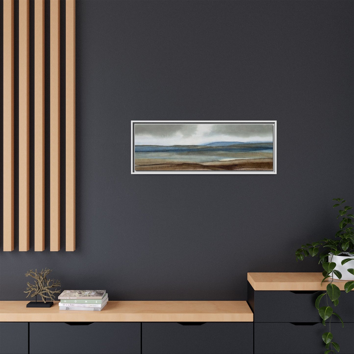Matte Canvas Landscape, Framed (Multi-color)
