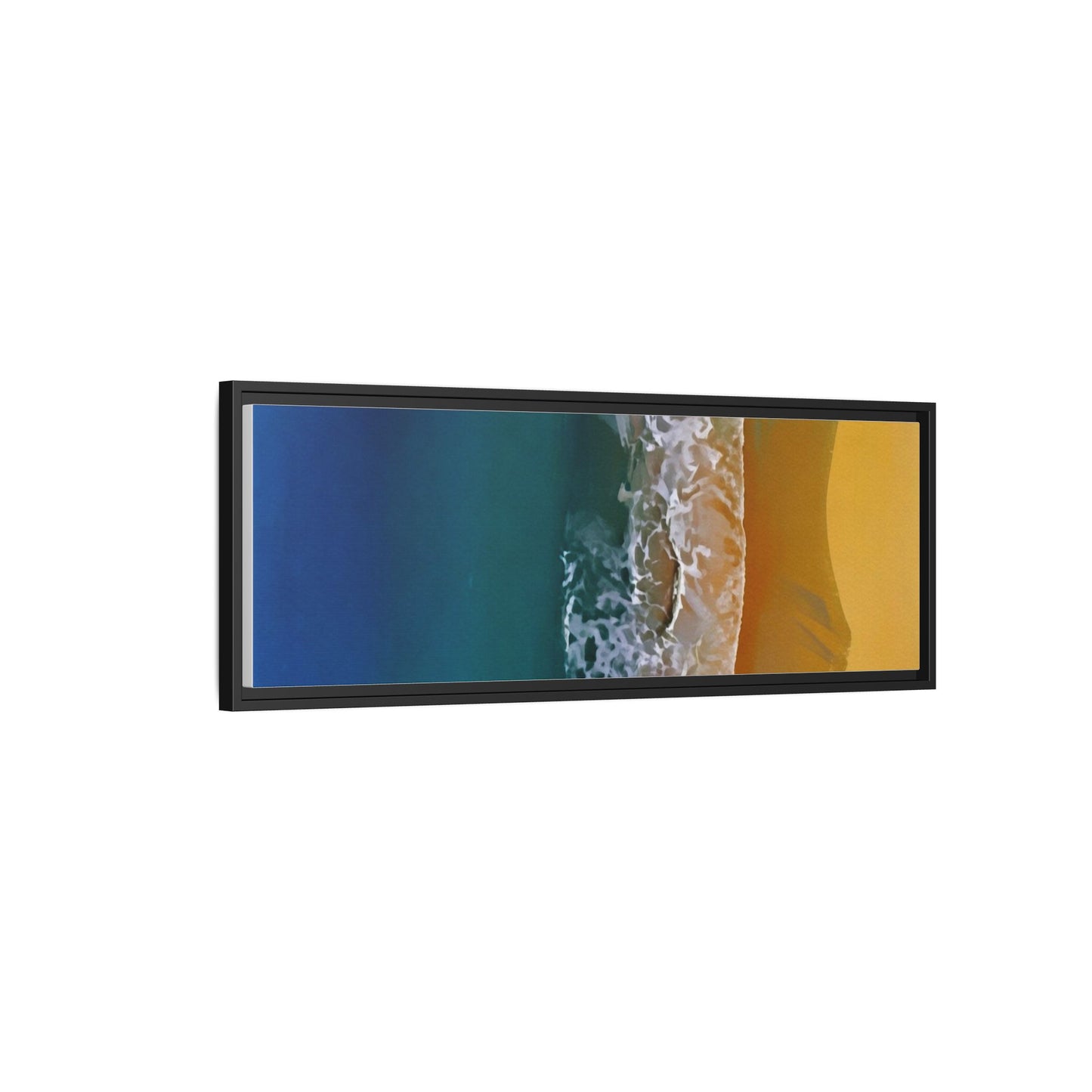 Framed Matte Canvas Seascape Print – Coastal Waves Wall Art