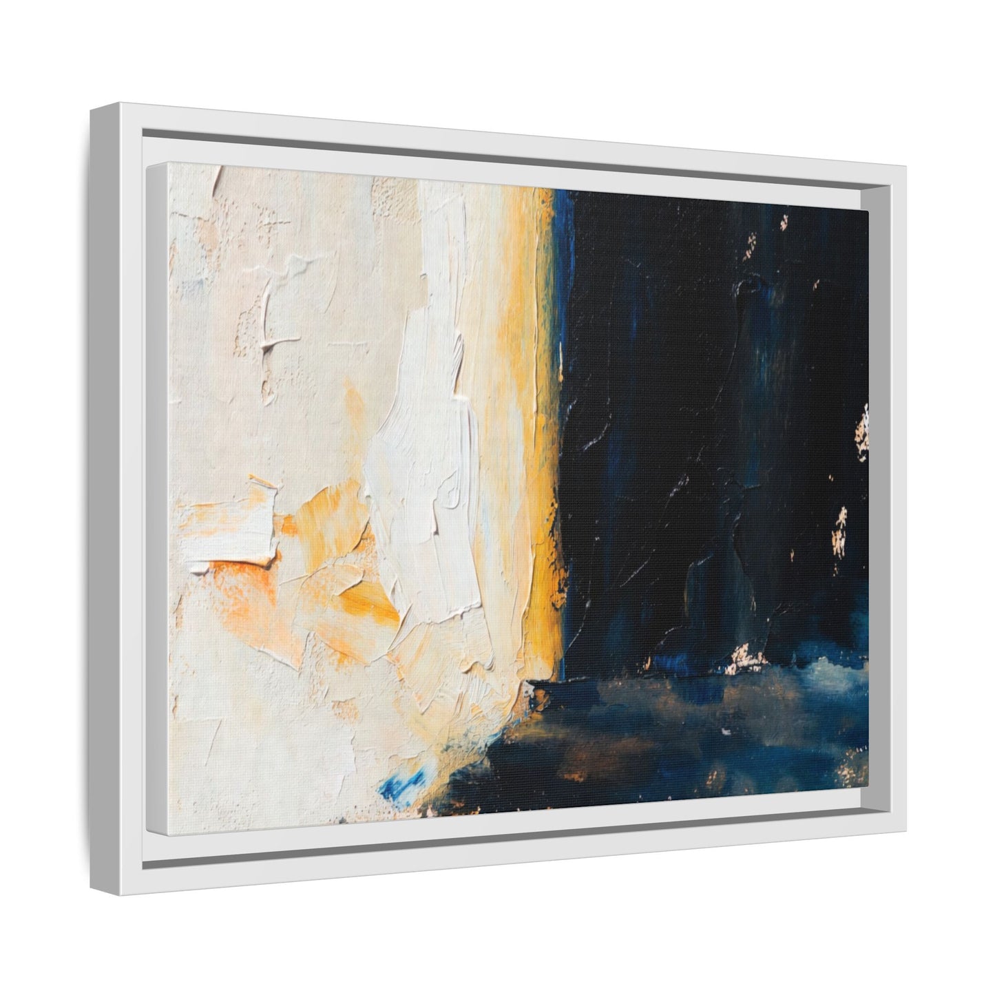 Abstract Coastal Texture Framed Canvas Art — Matte Multi-Color Wall Print