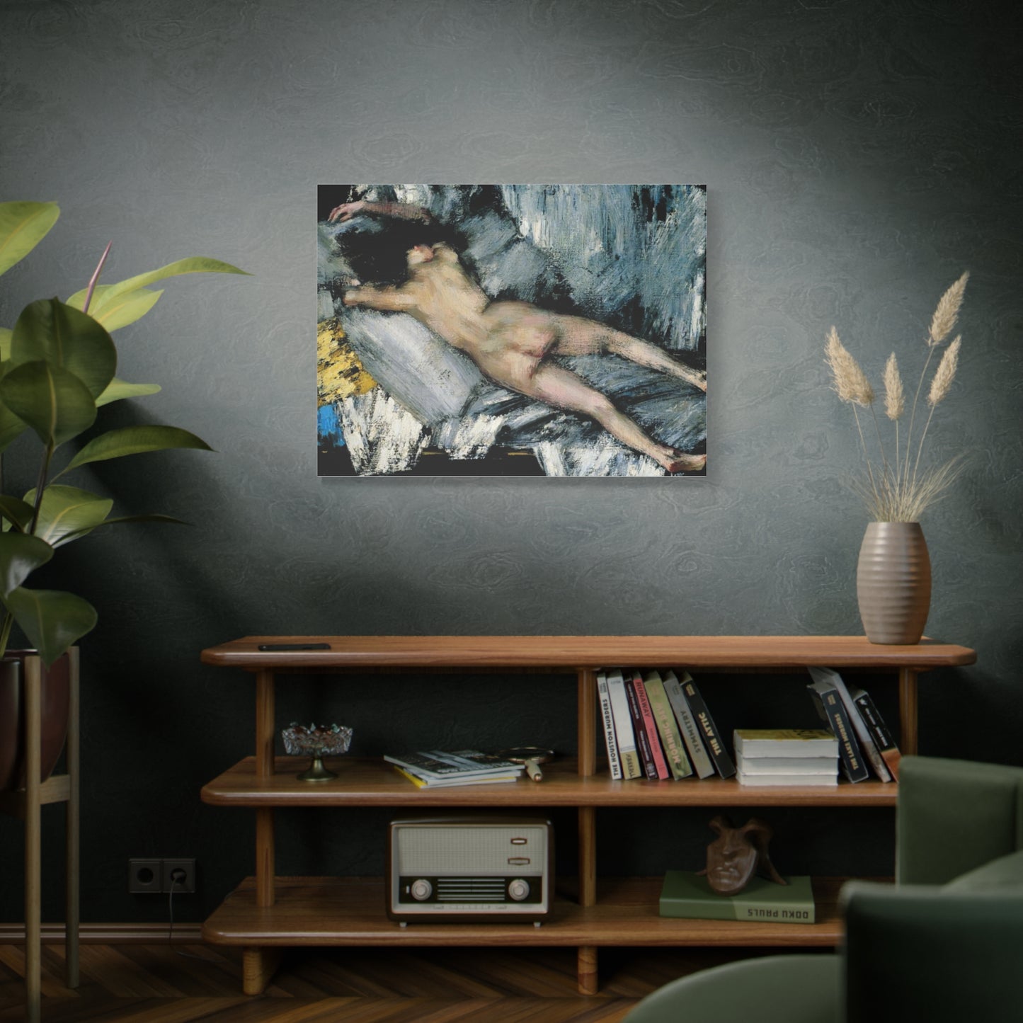 Nude in the Studio by János Vaszary Matte Stretched Canvas: Wall Art Poster