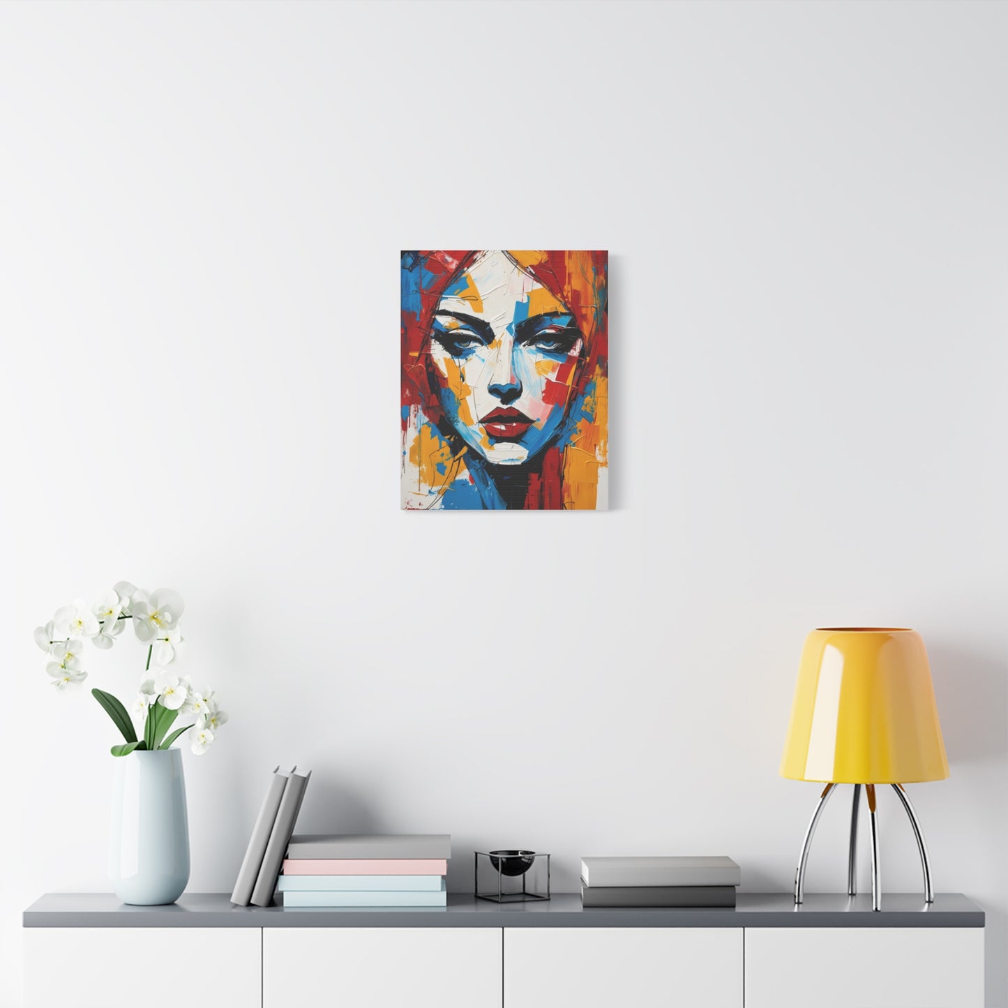 Abstract Portrait Canvas Print — Colorful Modern Woman Wall Art