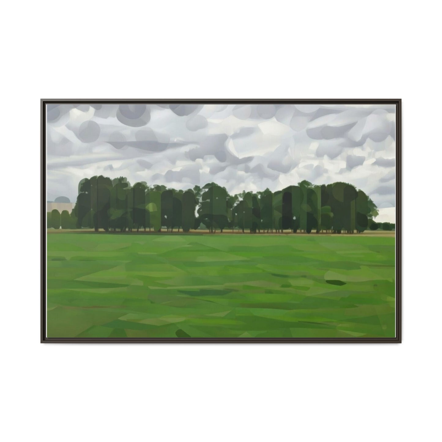 Framed Matte Canvas Print — Minimalist Green Landscape Art