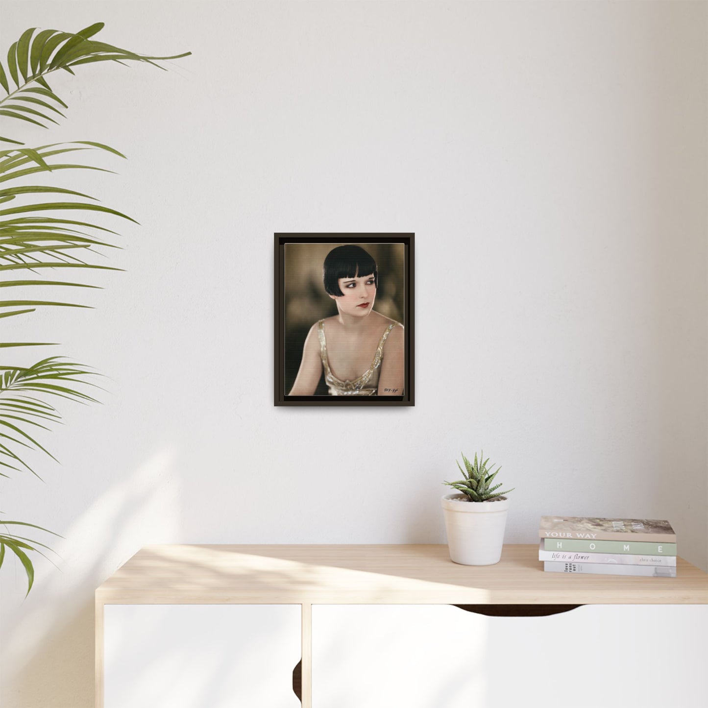Vintage Louise Brooks Portrait Matte Canvas Framed Wall Art