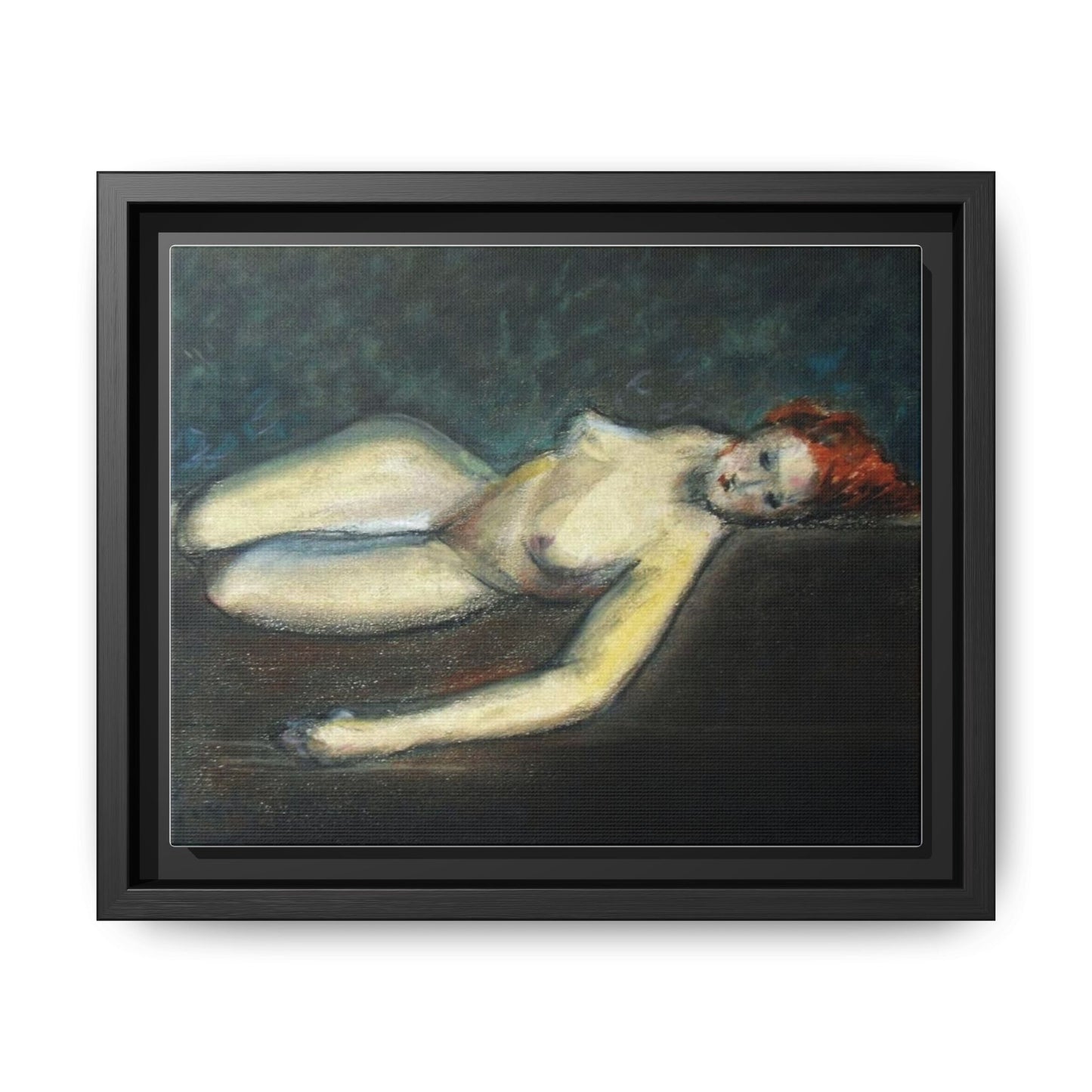 Lying nude by Paul Gosselin Framed Matte Canvas Wall Art Print