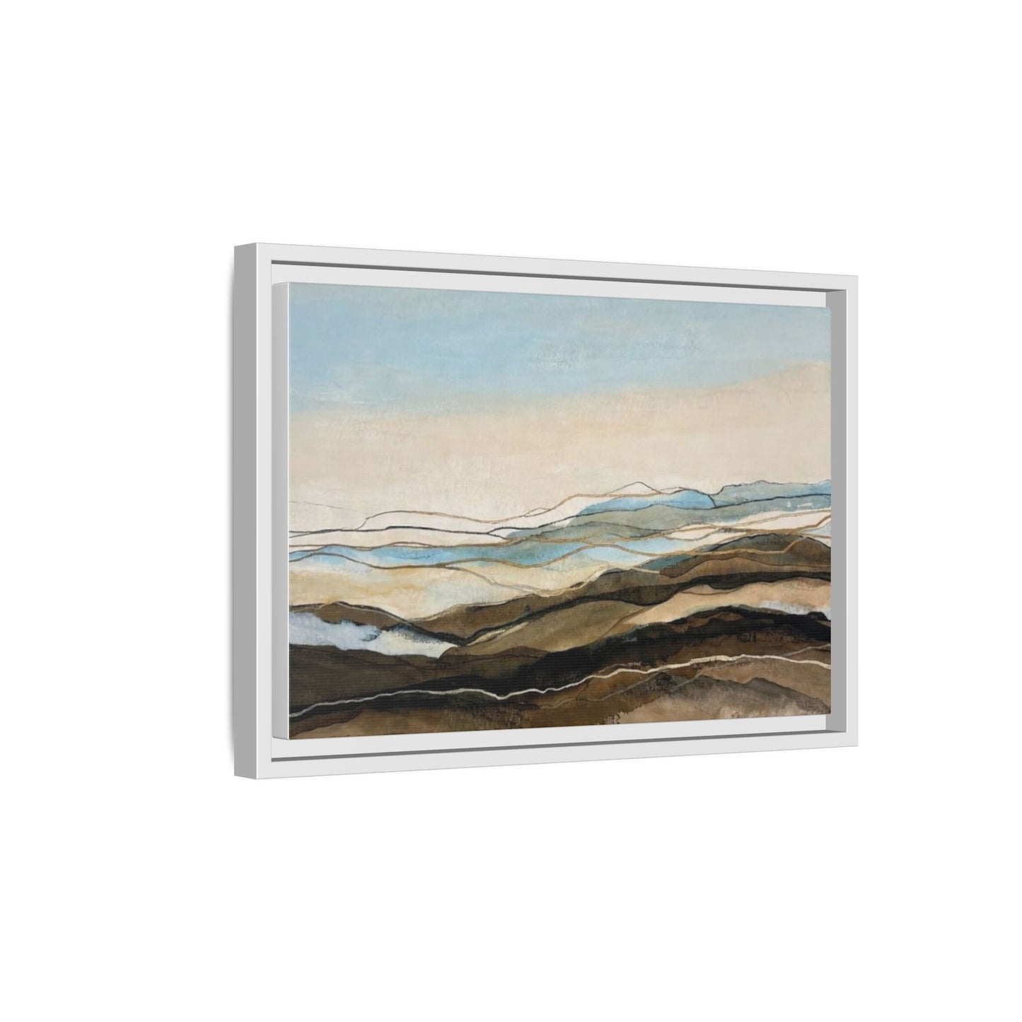 Framed Matte Canvas Print — Abstract Coastal Landscape Wall Art