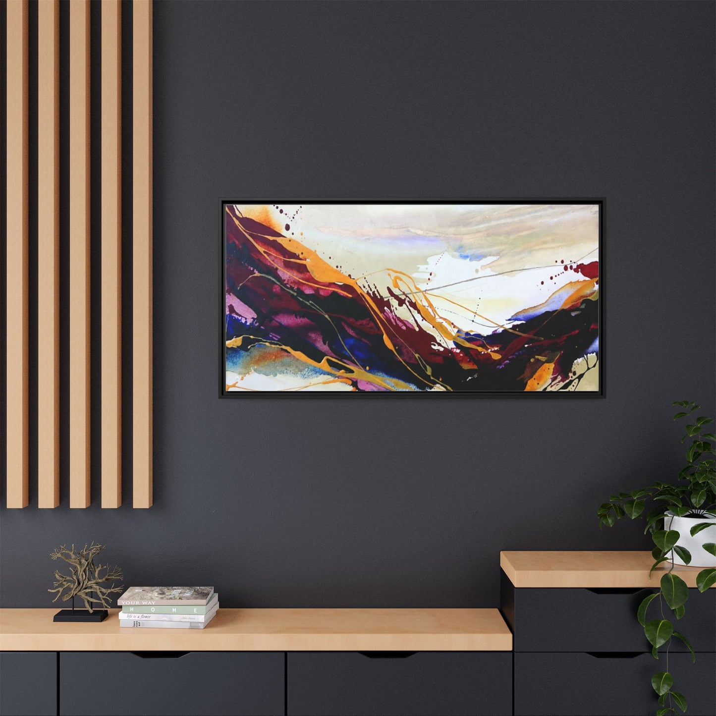 Abstract Flow Matte Canvas Framed Wall Art