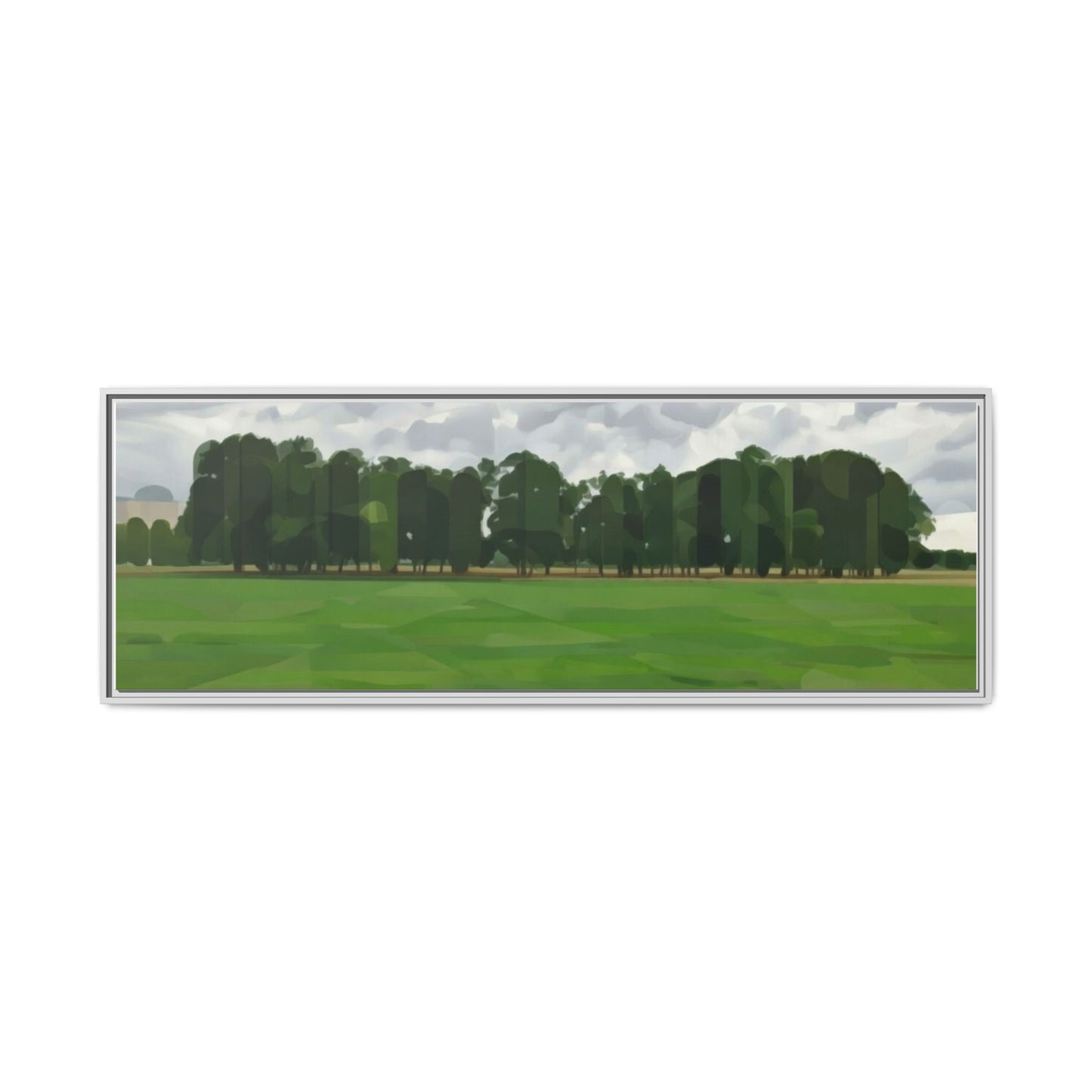 Framed Matte Canvas Print — Minimalist Green Landscape Art
