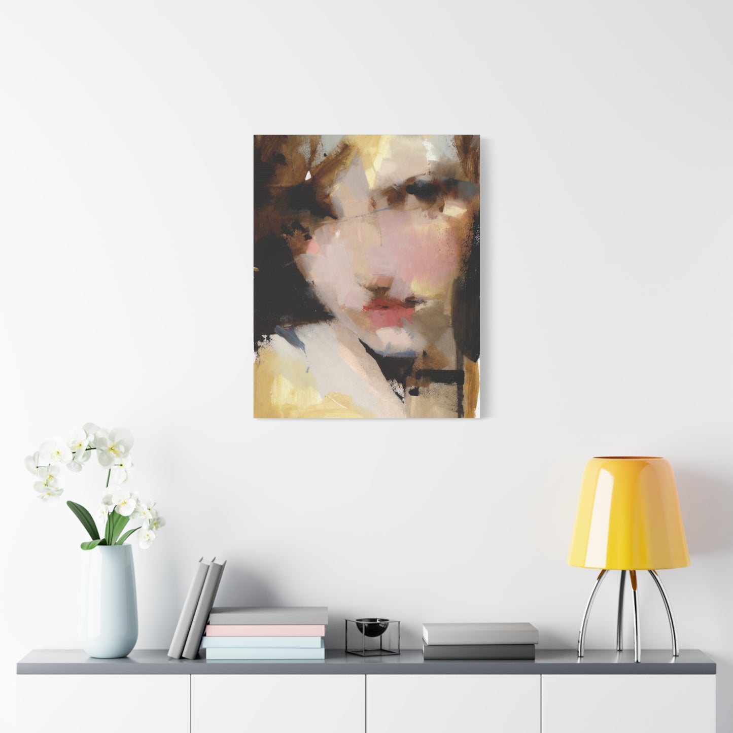 Abstract Portrait Matte Canvas Print — Modern Feminine Wall Art