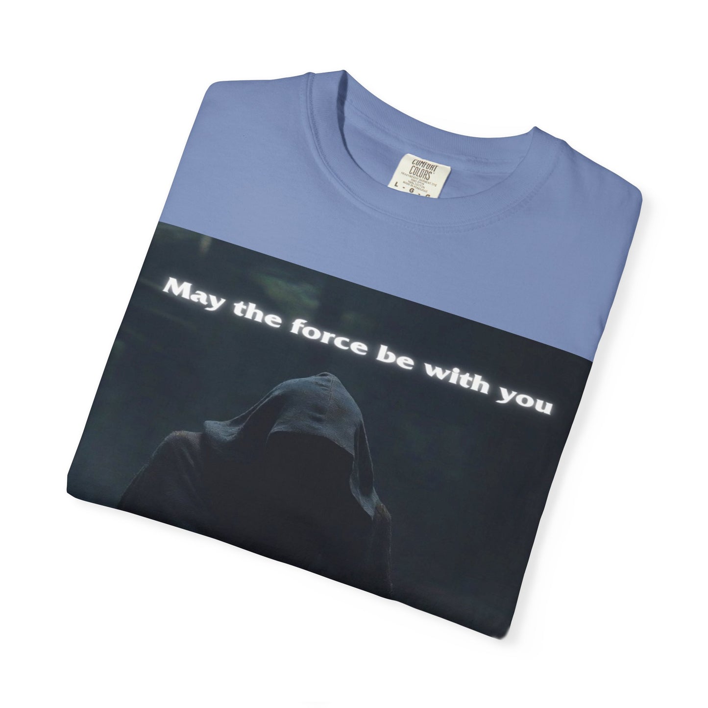May the Force Be With You T-Shirt — Dark Hooded Lightsaber Graphic Tee