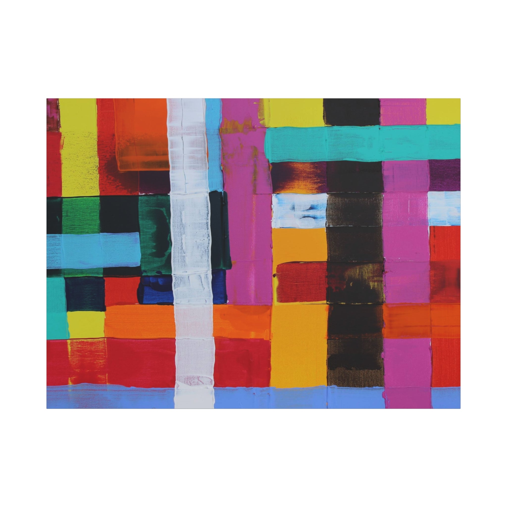 Farbfeld Malerei (Acryl) by Unknown Artist Matte Canvas Print Wall Art