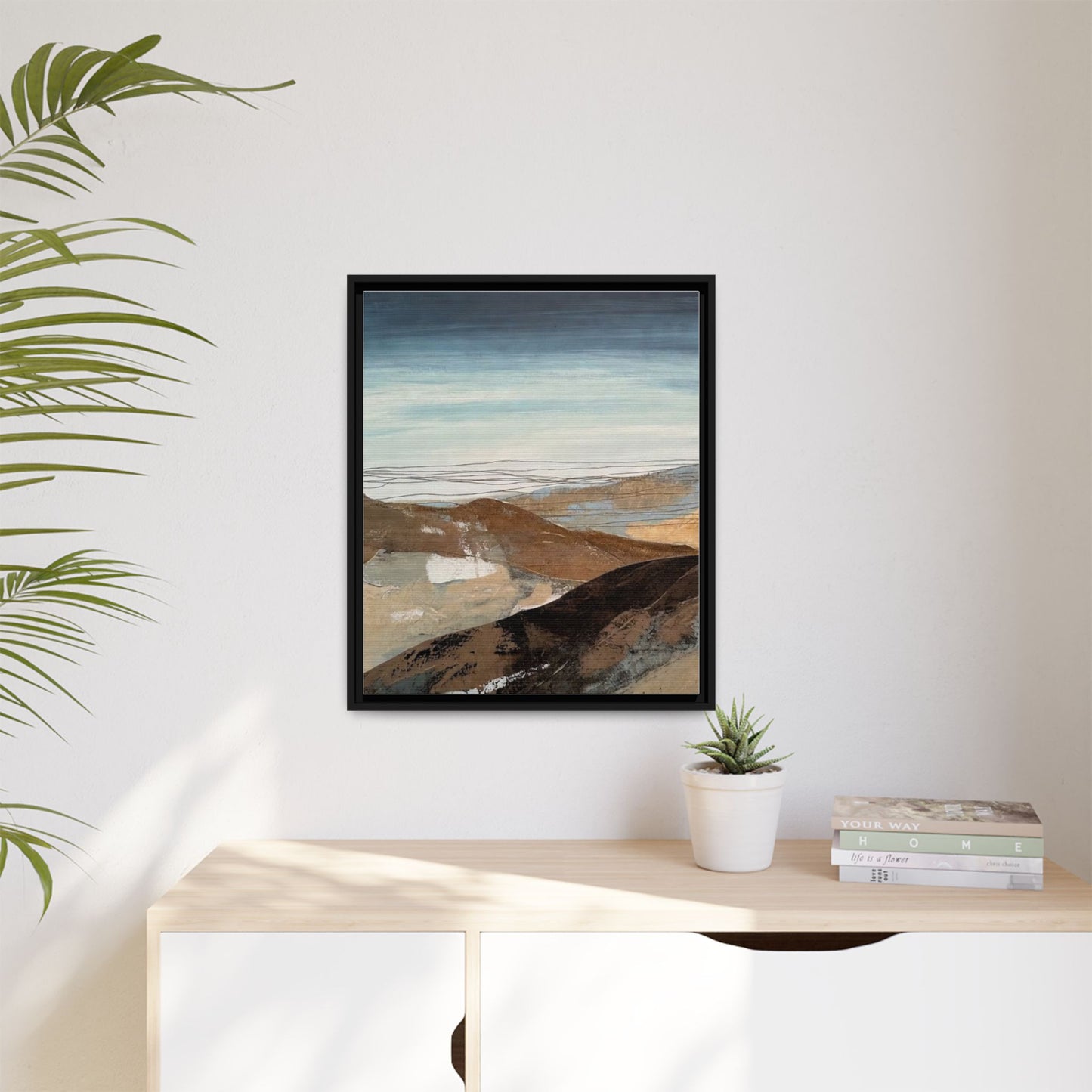 Framed Matte Canvas Art — Serene Abstract Landscape