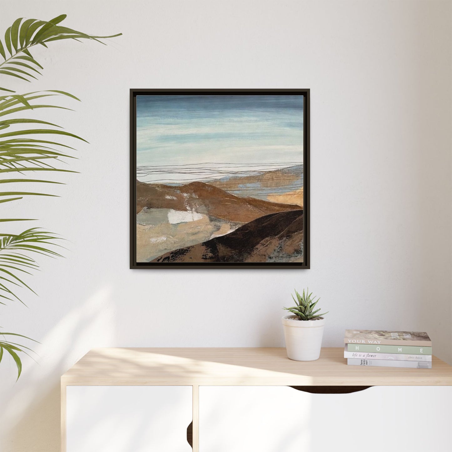 Framed Matte Canvas Art — Serene Abstract Landscape