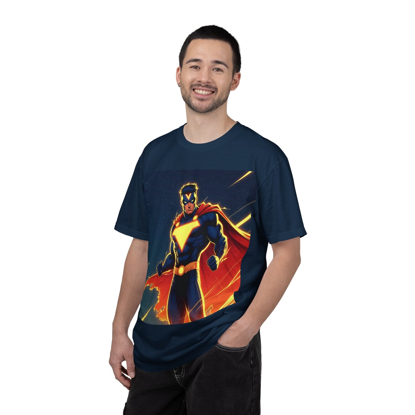 Superhero Graphic T-Shirt – Bold Cape Hero Design