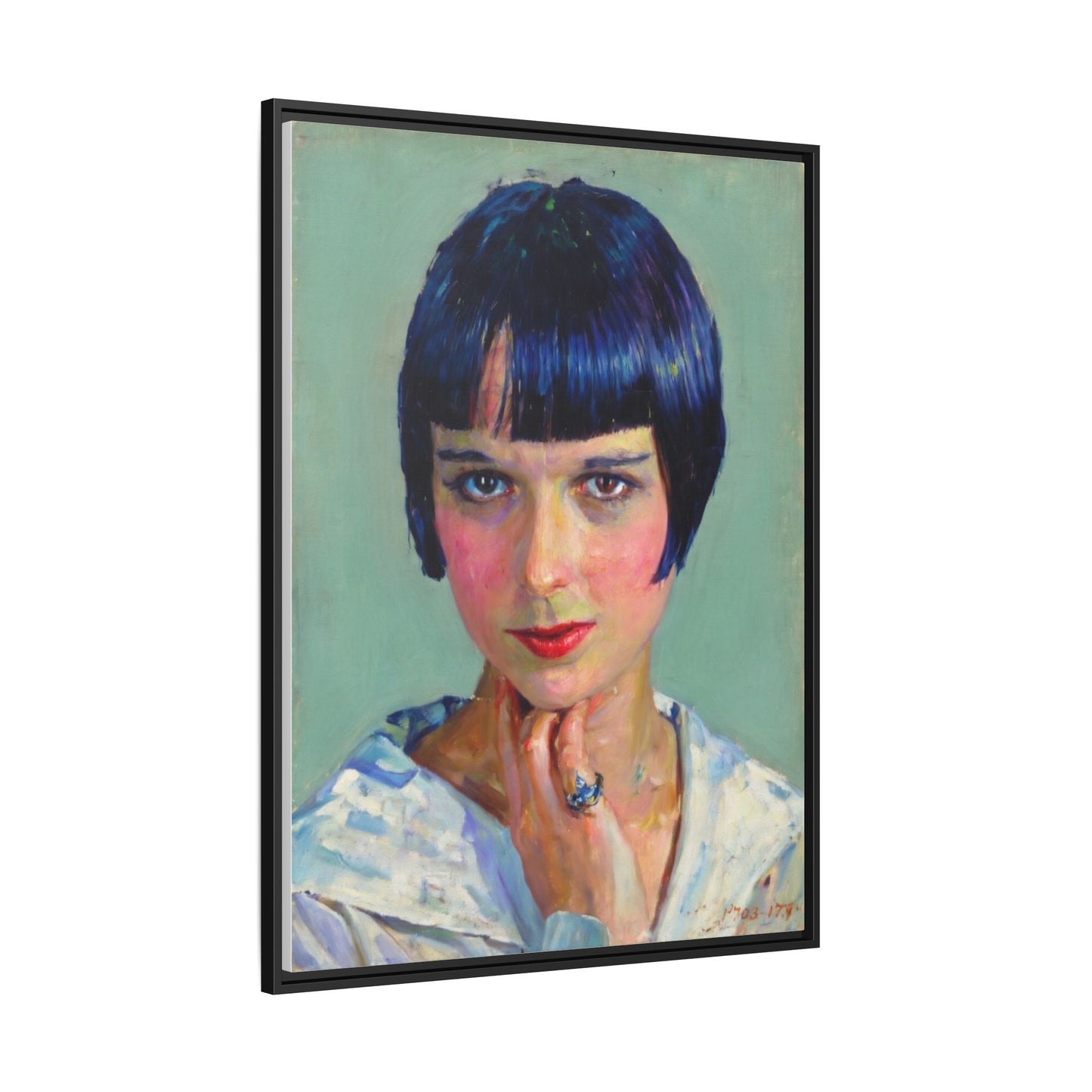 Framed Matte Canvas Portrait Print — Vintage Flapper Woman
