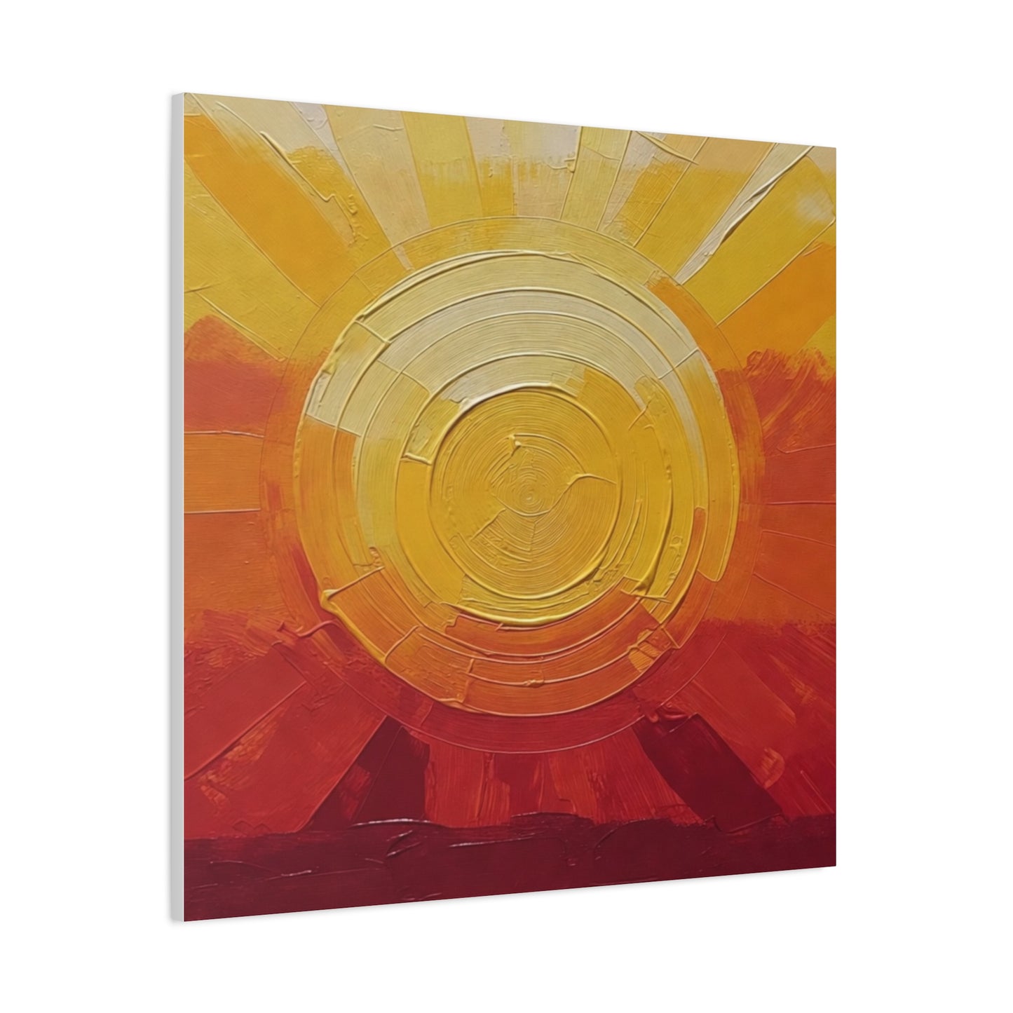 Abstract Sunrise Canvas Wall Art — Warm Sunrise Texture Matte Stretched Canvas