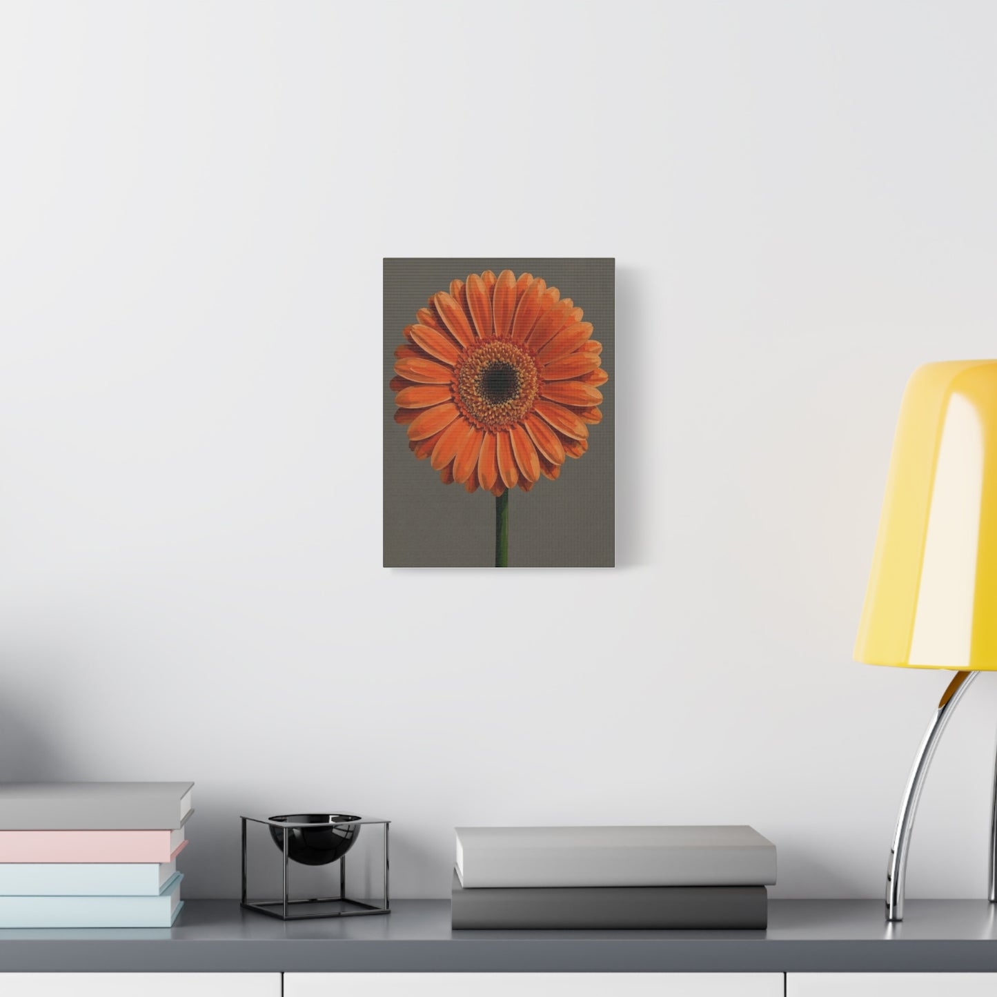 Orange Gerbera Flower Matte Canvas Print — Stretched Wall Art