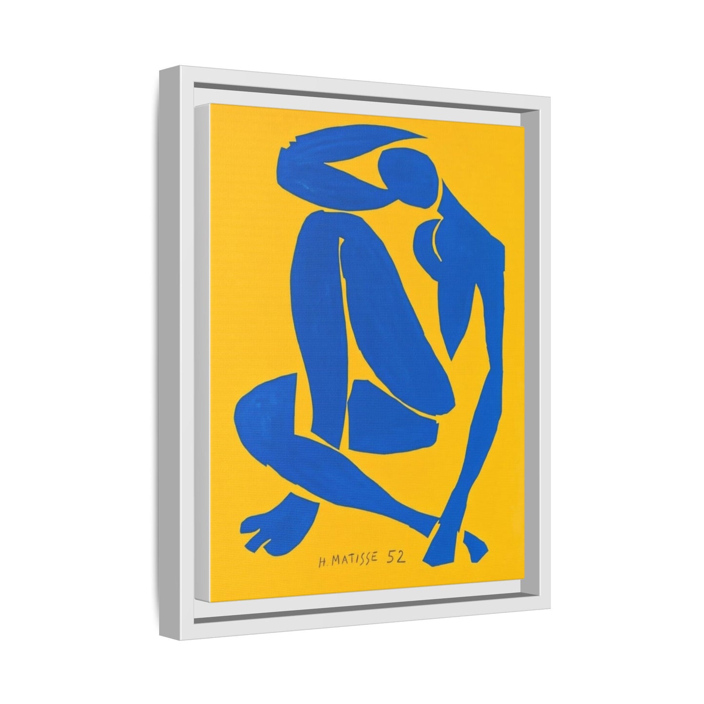 Abstract Blue Nude Matte Canvas Wall Art, Framed