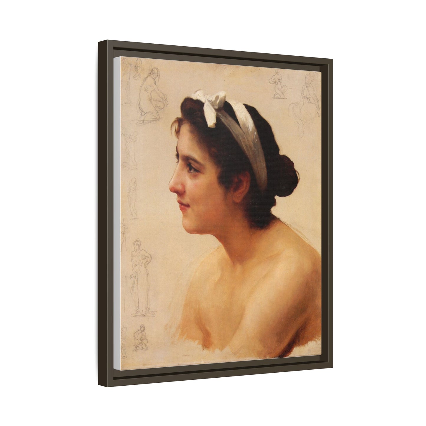 Study Of A Woman For Offering To Love by William Adolphe Bouguereau Framed Matte Canvas Print
