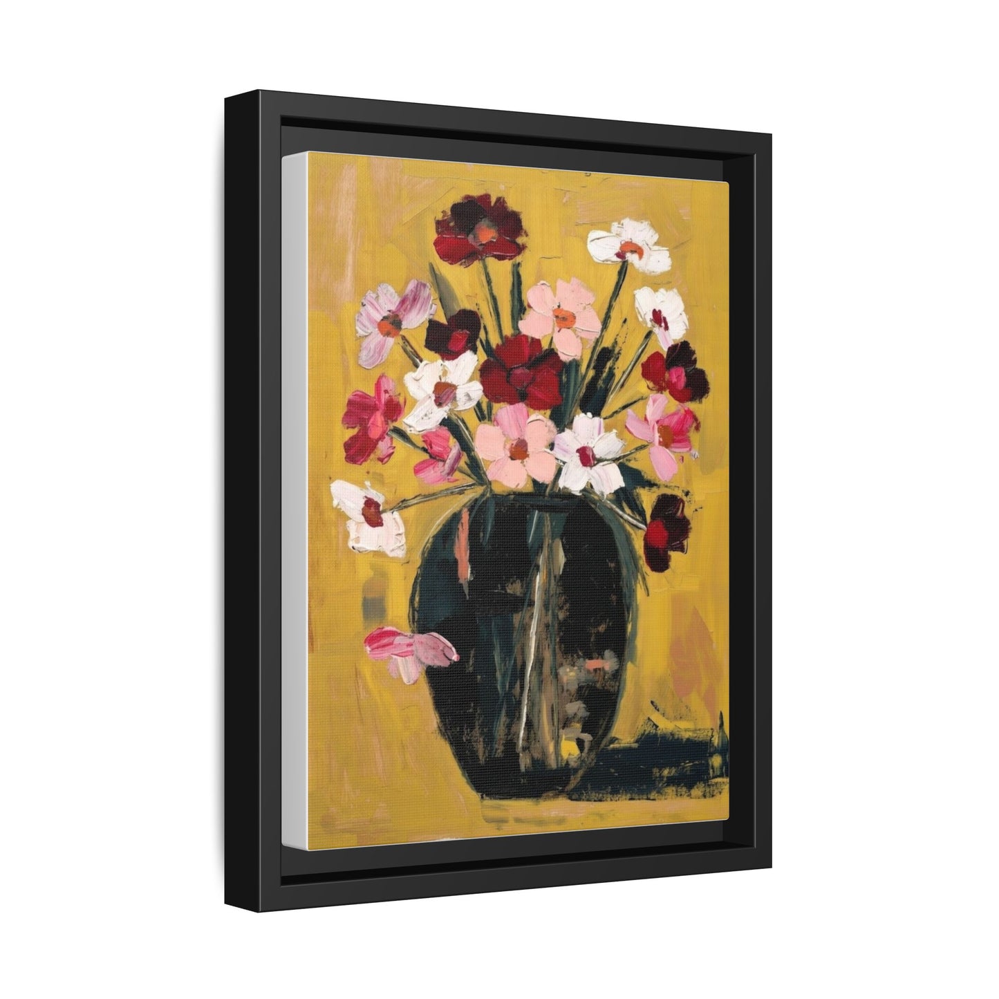 Framed Matte Canvas Floral Still Life Wall Art