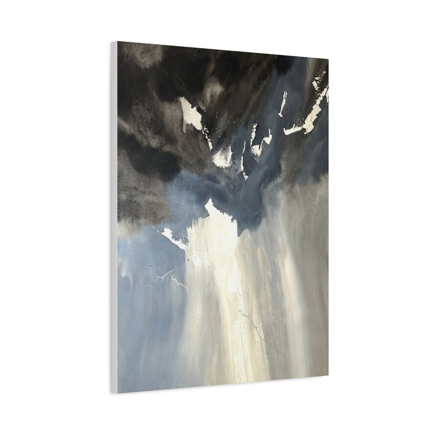 Abstract Storm Canvas Print — Dramatic Blue & Gray Matte Wall Art