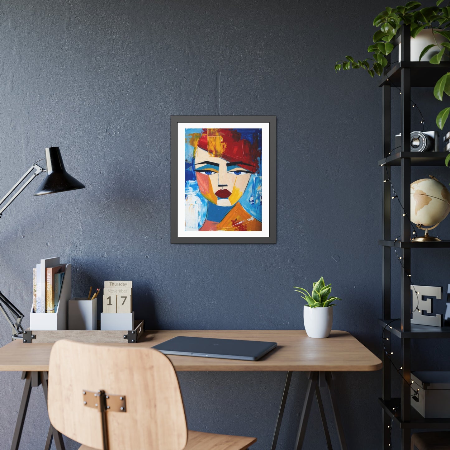 Abstract Colorful Face Framed Poster — Modern Pop Art Wall Print