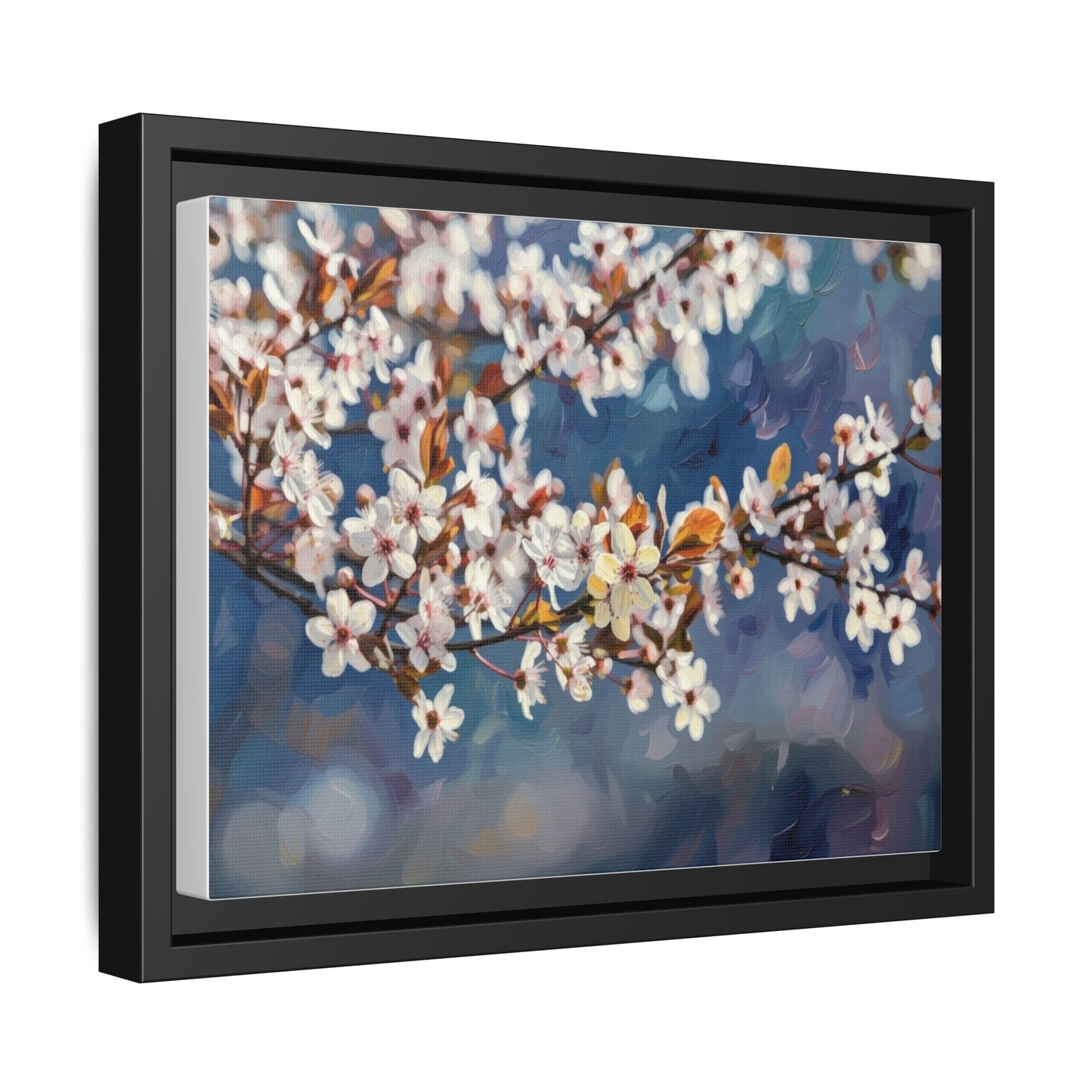 Framed Matte Canvas Print — Cherry Blossom Branch Wall Art
