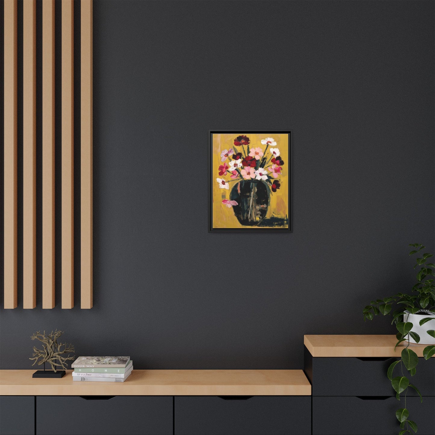 Framed Matte Canvas Floral Still Life Wall Art