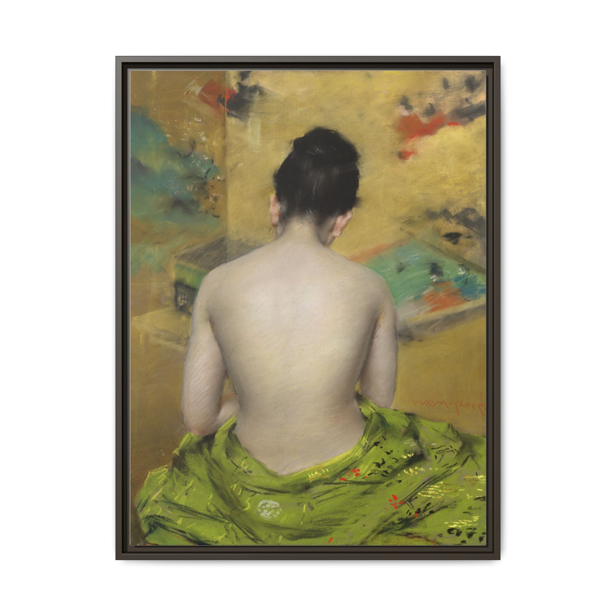 Study of Flesh Color and Gold by William Merritt Chase Framed Matte Canvas Art