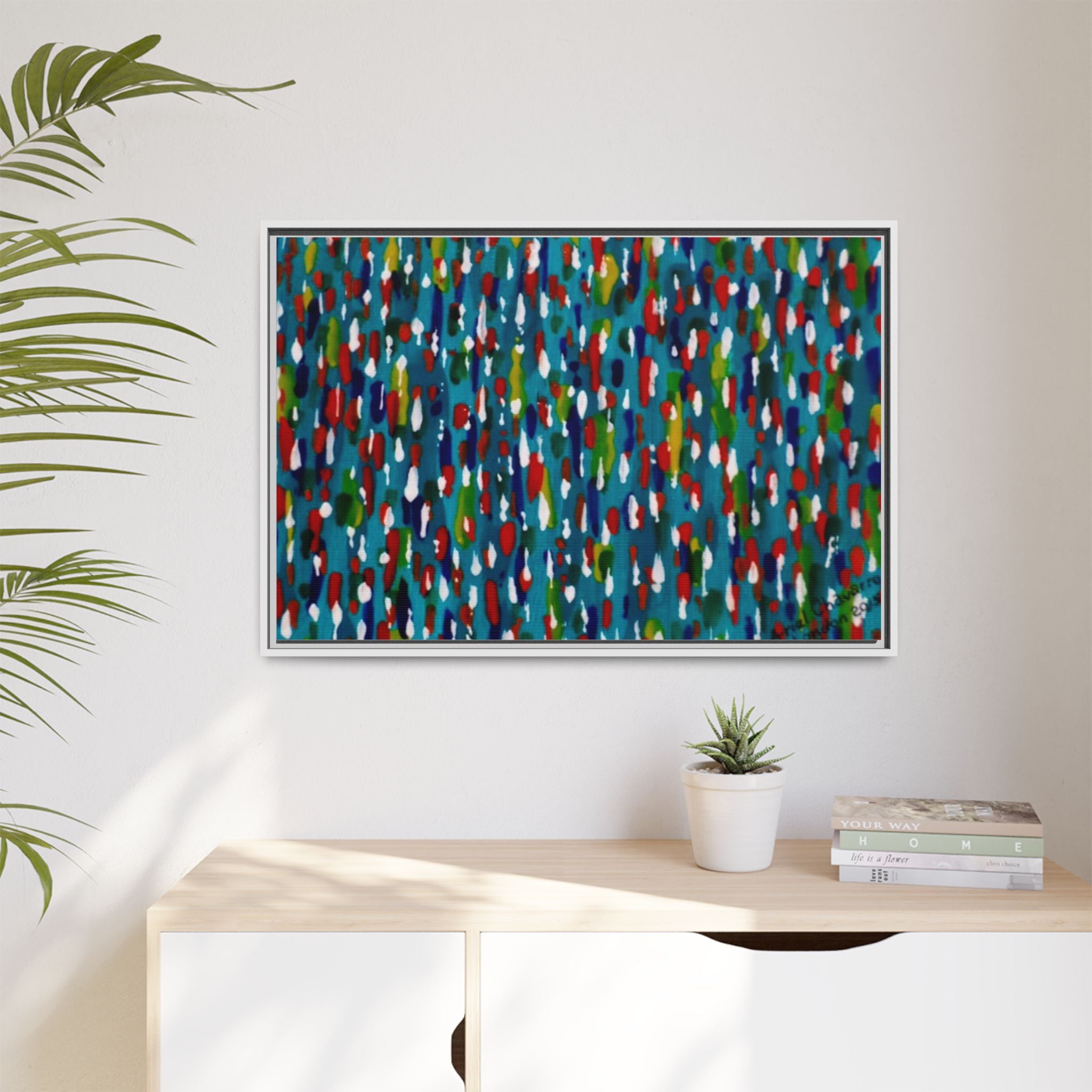 Colours Of The Soul Reflecting On Water by Ariel Chavarro Avila Matte Canvas Framed Art
