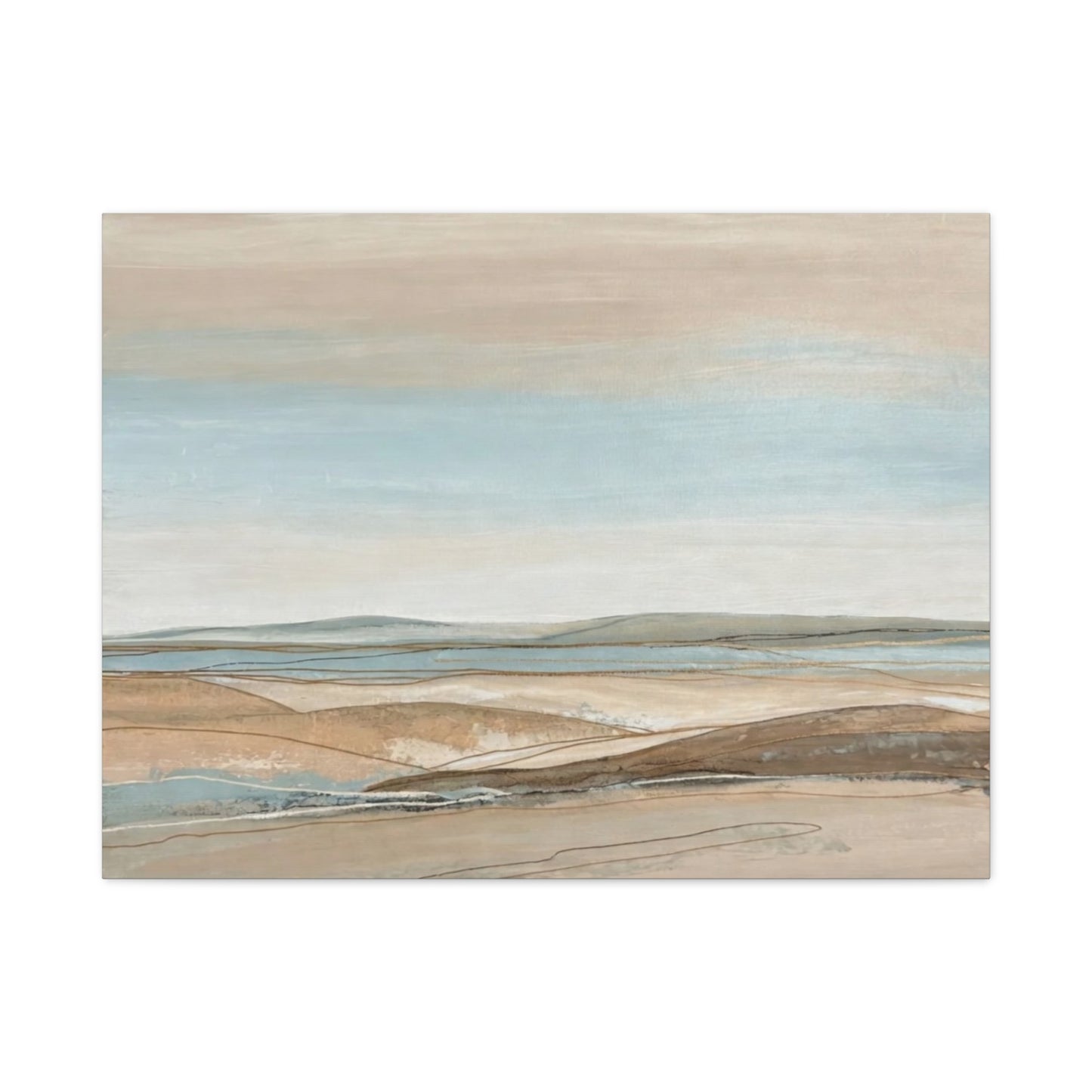Coastal Pastel Landscape Canvas — Matte Stretched Wall Art