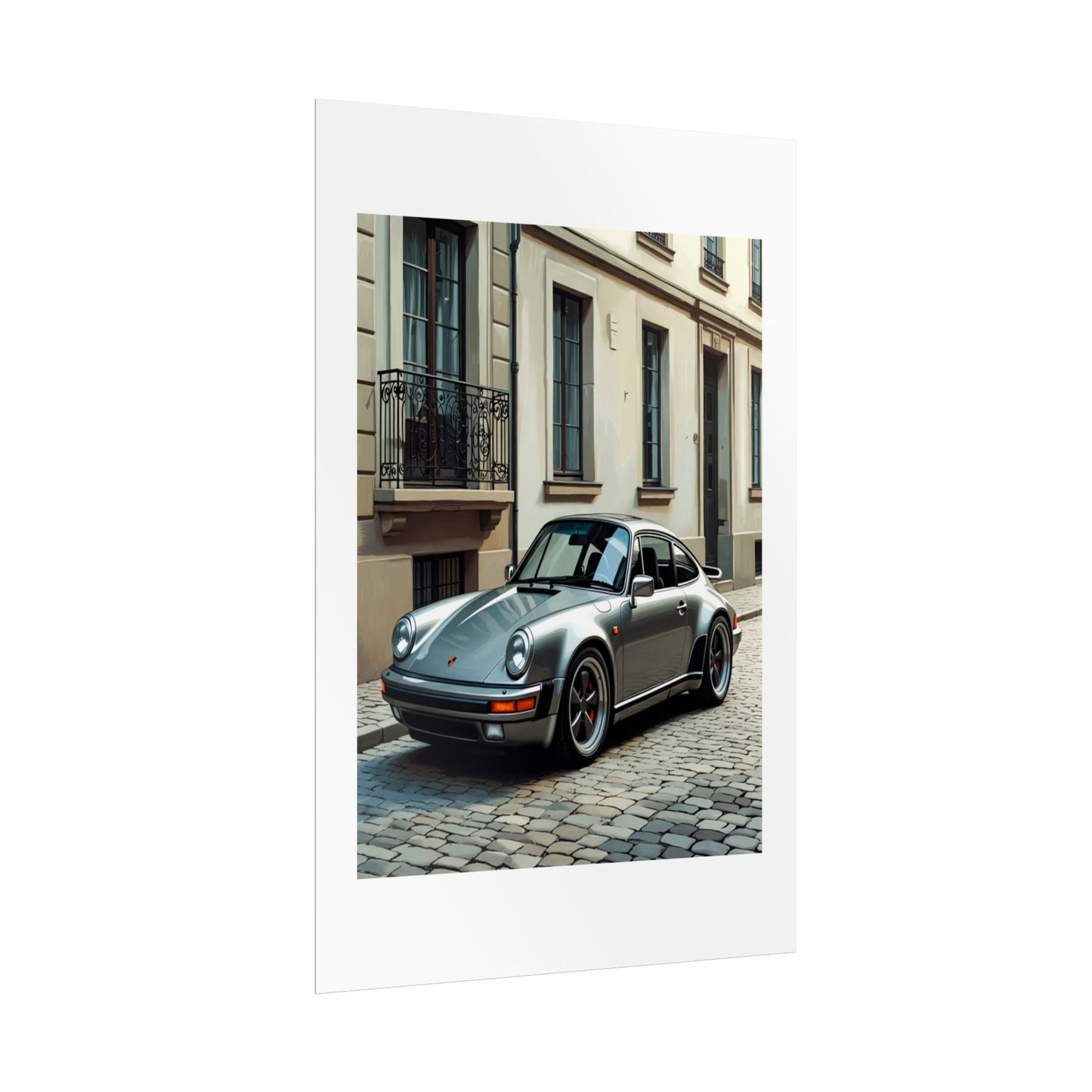 Classic Porsche 911 Rolled Poster — Vintage Sports Car Street Photography Print