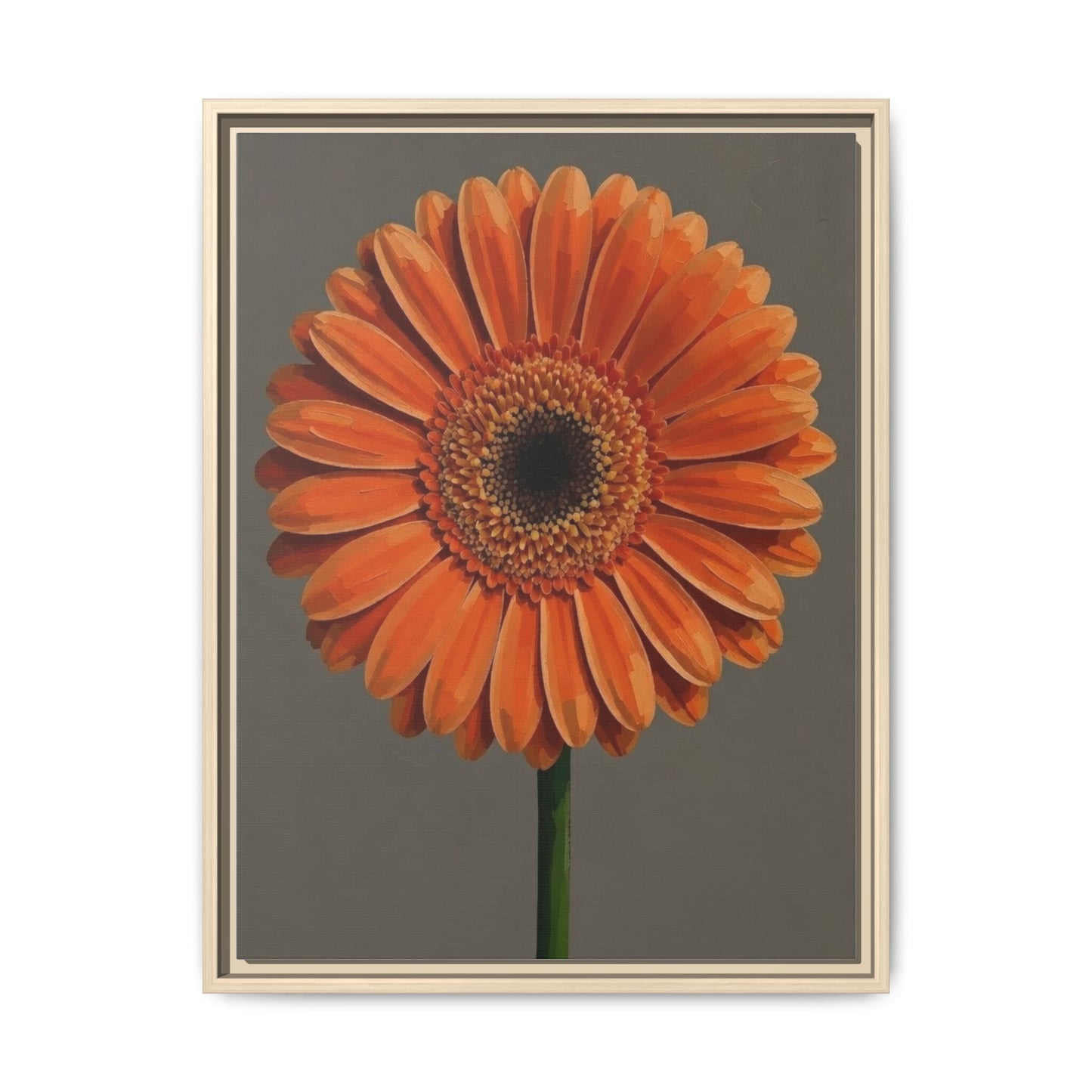 Orange Gerbera Daisy Matte Canvas Print (Framed)
