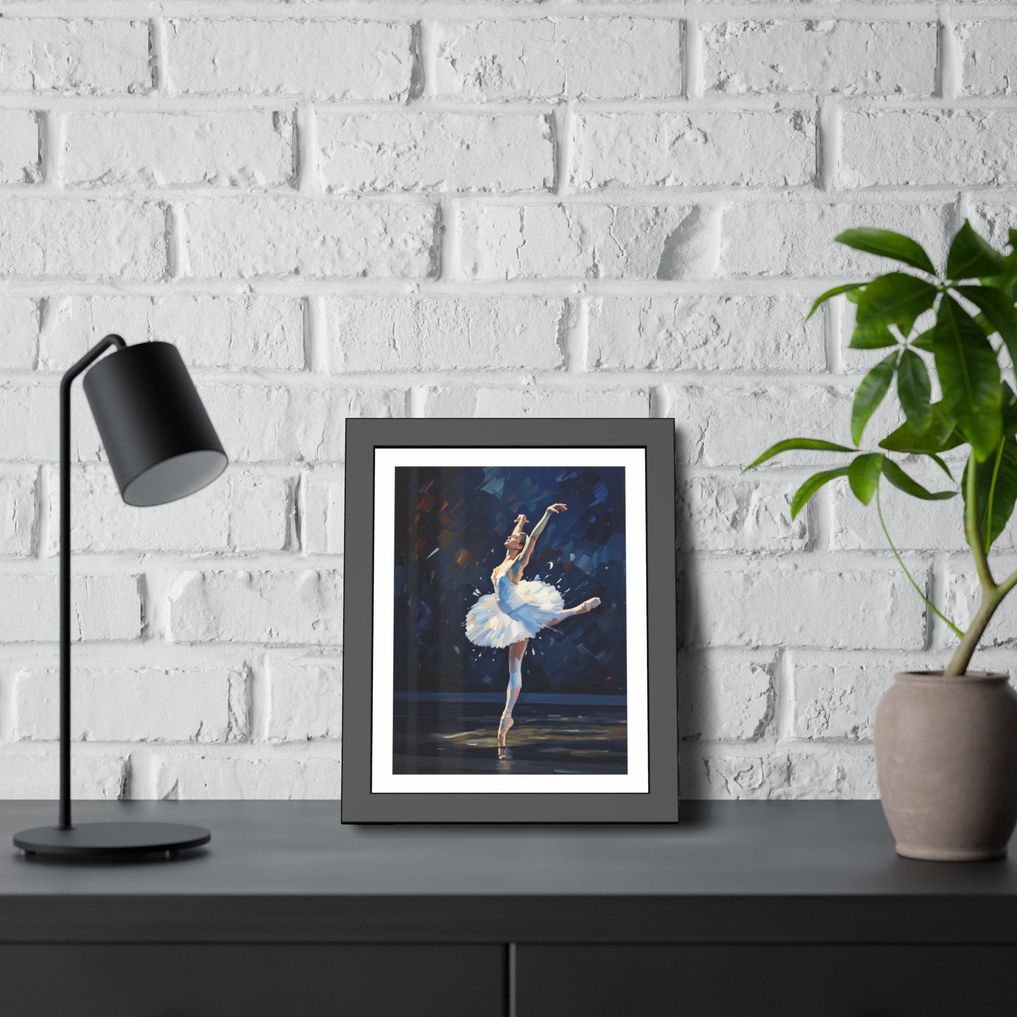 Ballet Dancer Framed Poster — Elegant Prima Ballerina Wall Art