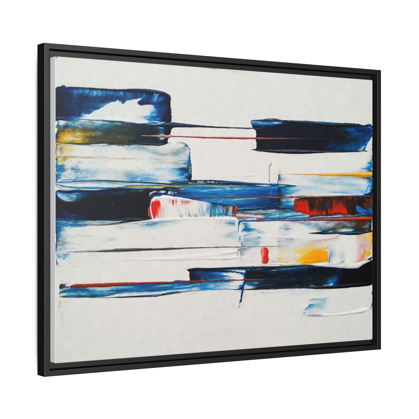 Abstract Coastal Brushstrokes Framed Canvas Print