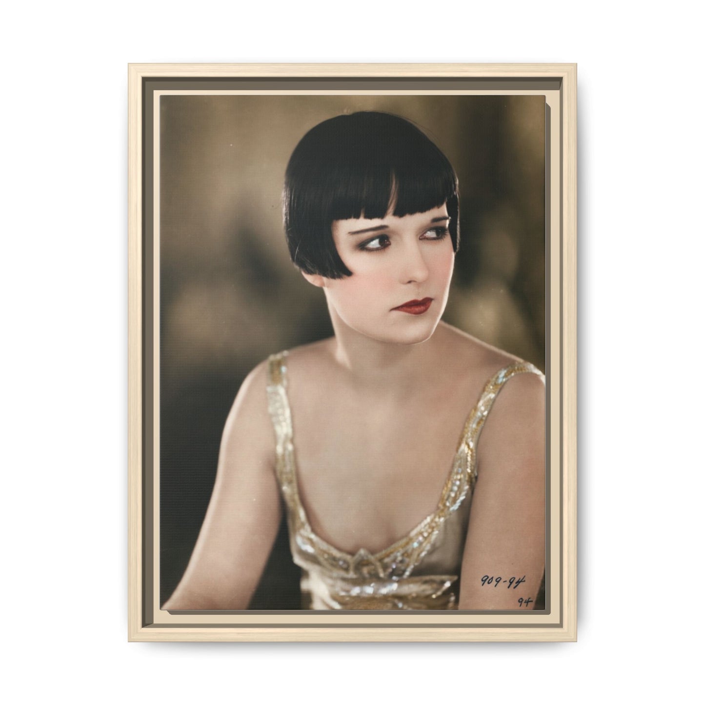 Vintage Louise Brooks Portrait Matte Canvas Framed Wall Art
