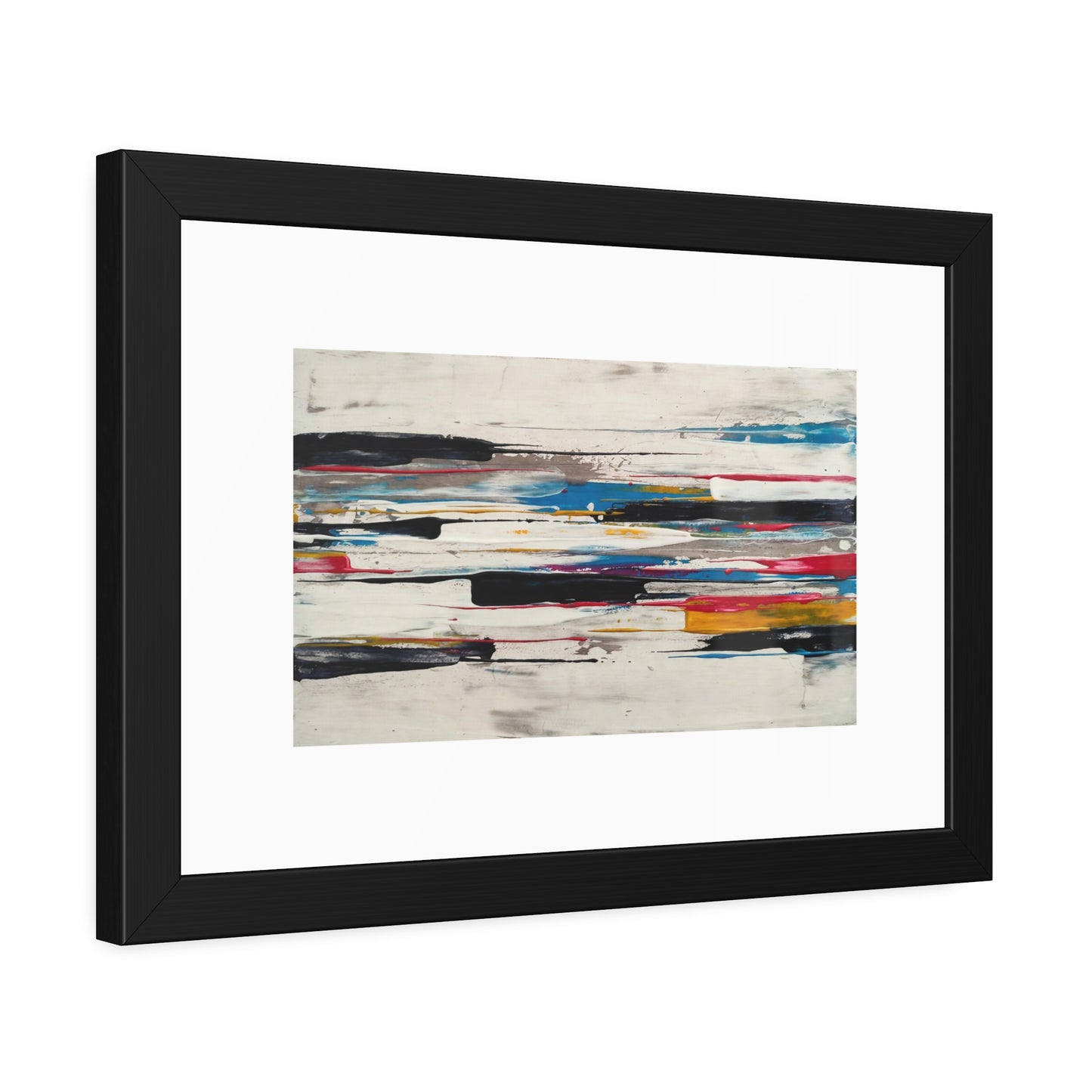 Abstract Color Stripe Framed Poster - Modern Minimalist Wall Art