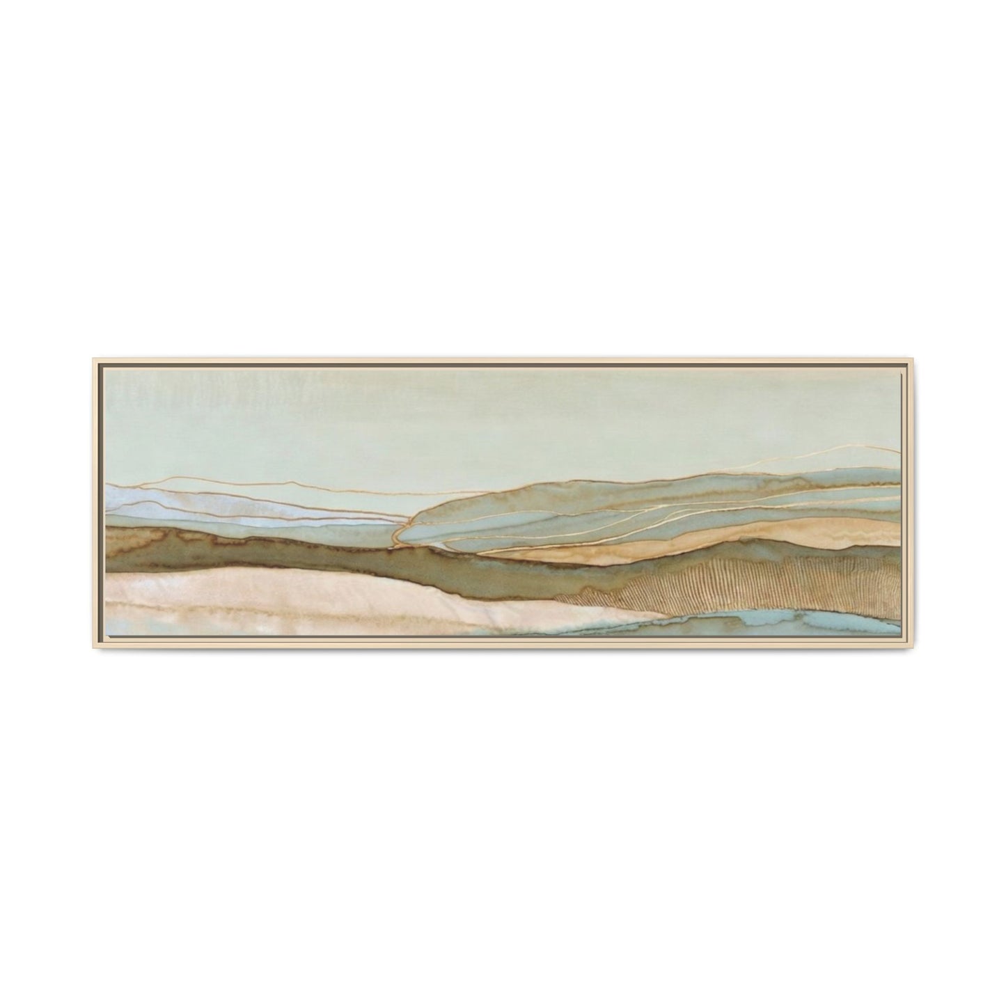Framed Matte Canvas Coastal Abstract Landscape Wall Art