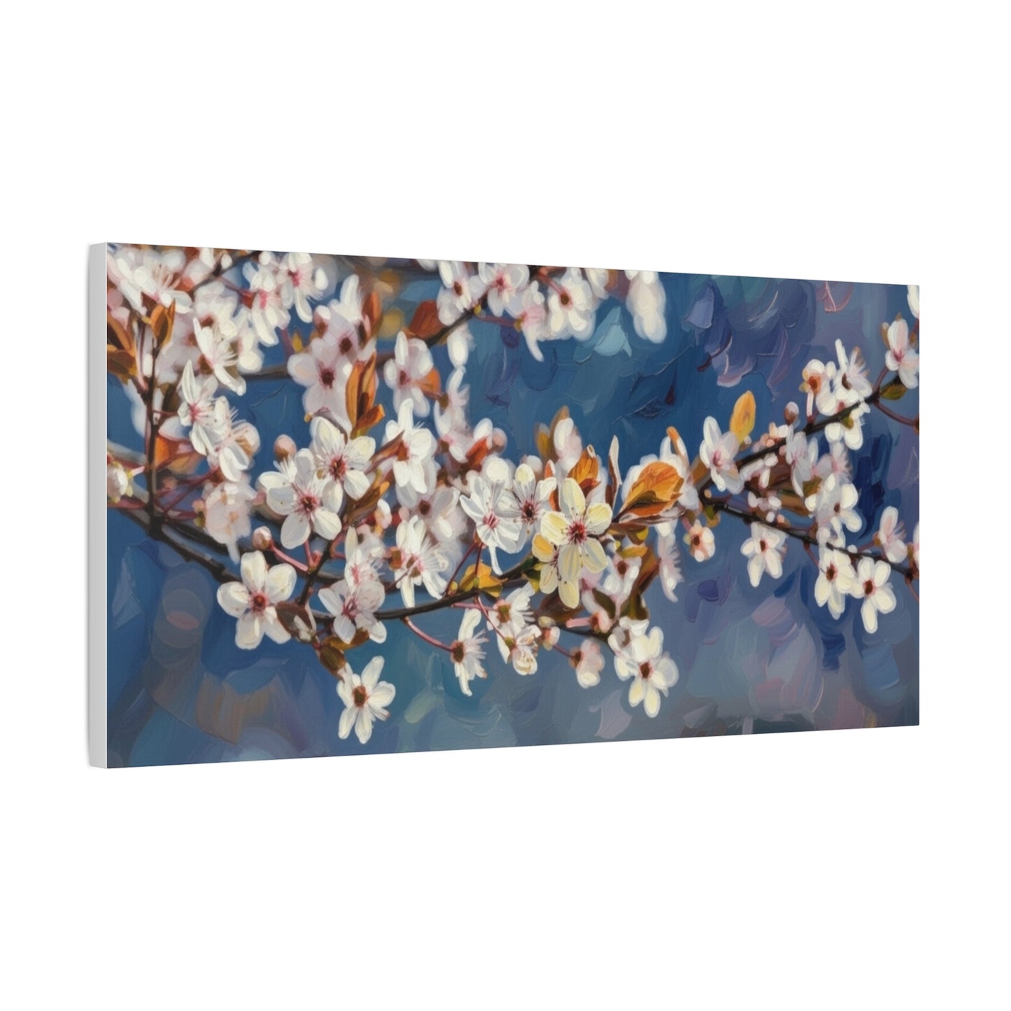 Cherry Blossom Branch Matte Canvas Wall Art — Spring Floral Print
