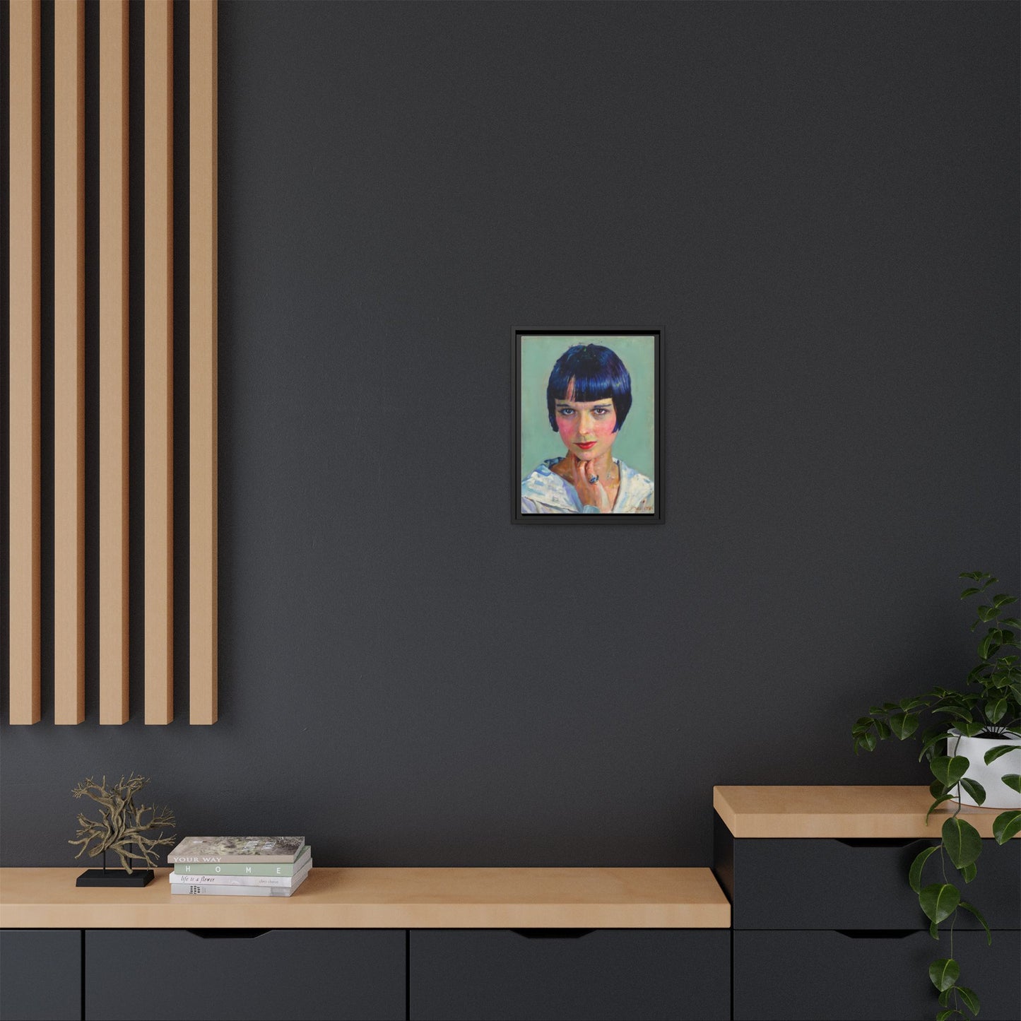 Framed Matte Canvas Portrait Print — Vintage Flapper Woman