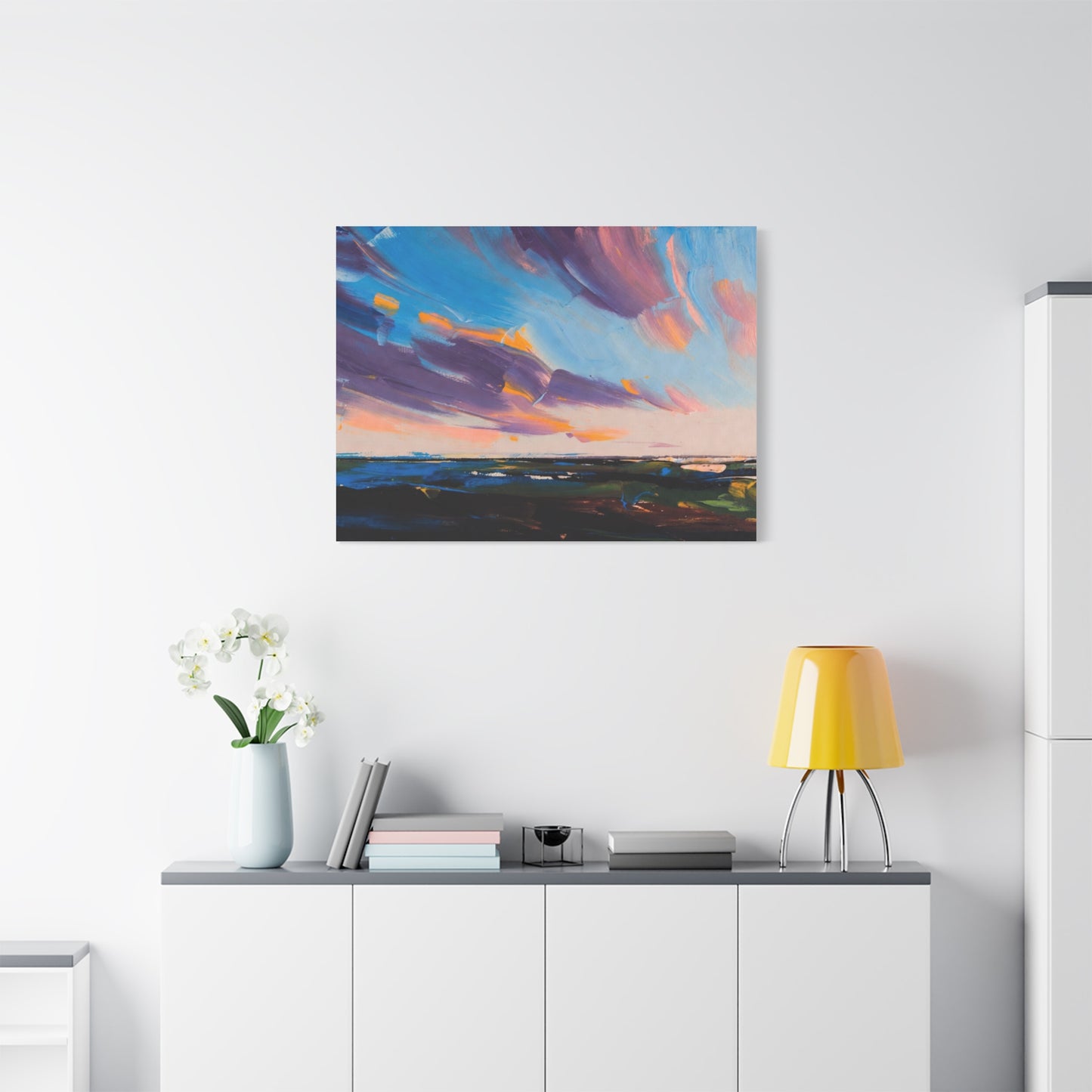 Abstract Coastal Sunset Canvas Print — Matte Stretched Wall Art
