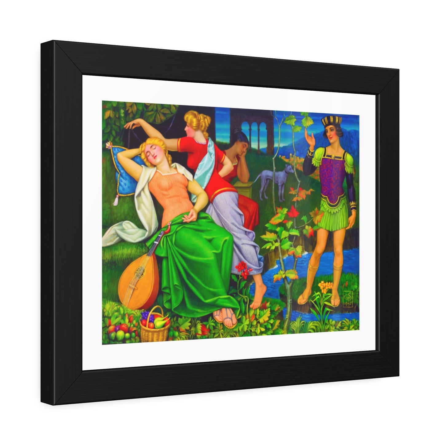 Classical Myth Framed Poster — Vibrant Renaissance-Style Art Print