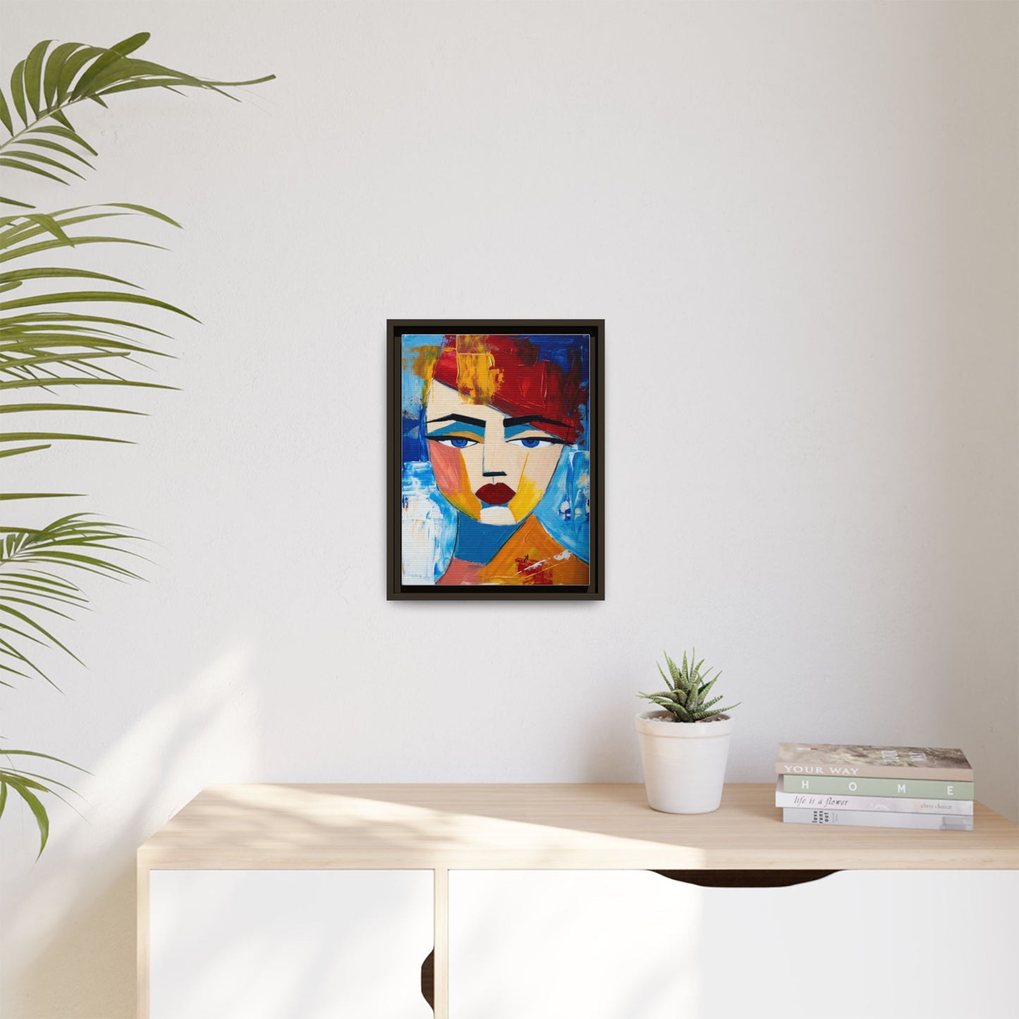 Abstract Colorful Portrait Framed Canvas Art