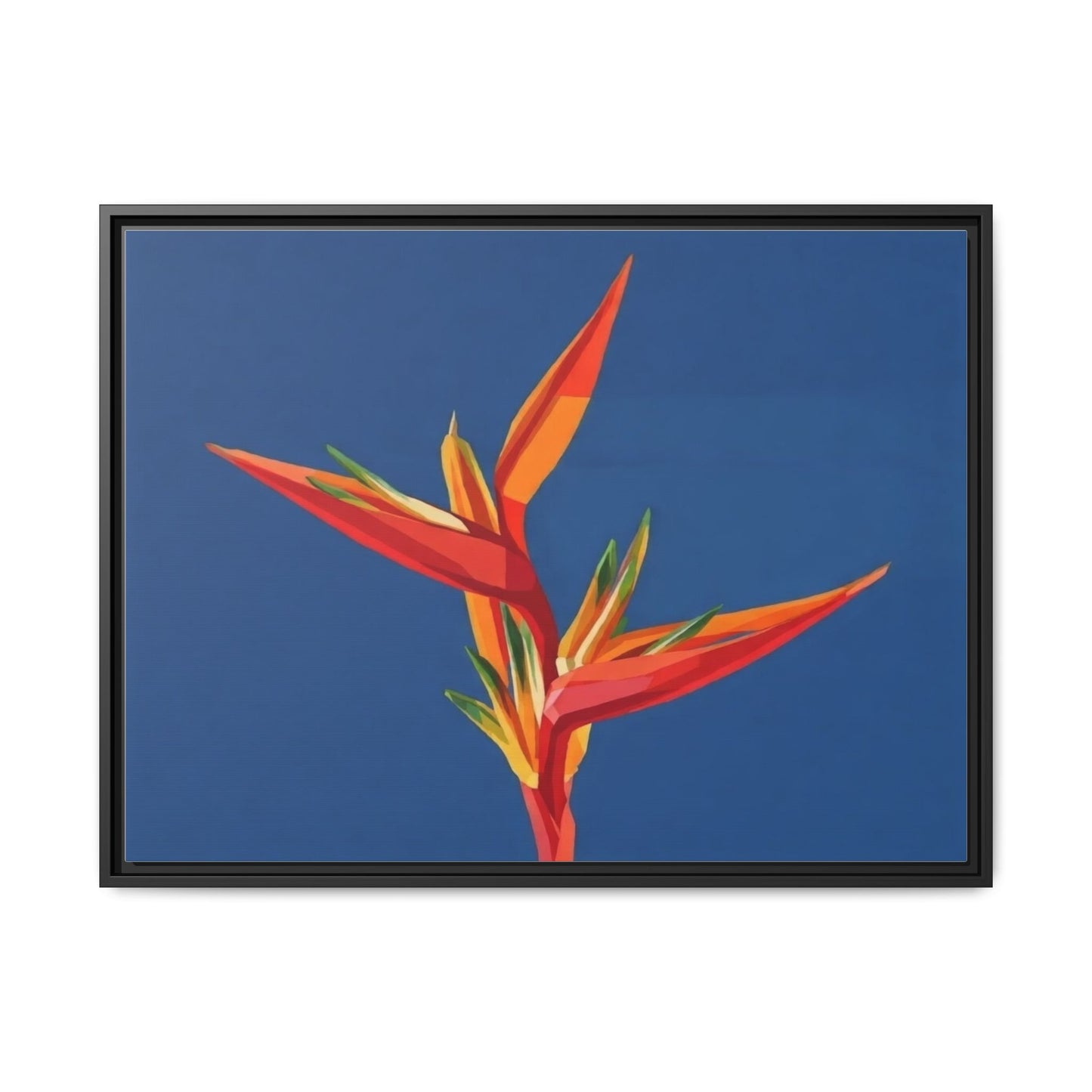 Framed Matte Canvas – Tropical Bird of Paradise Floral Wall Art