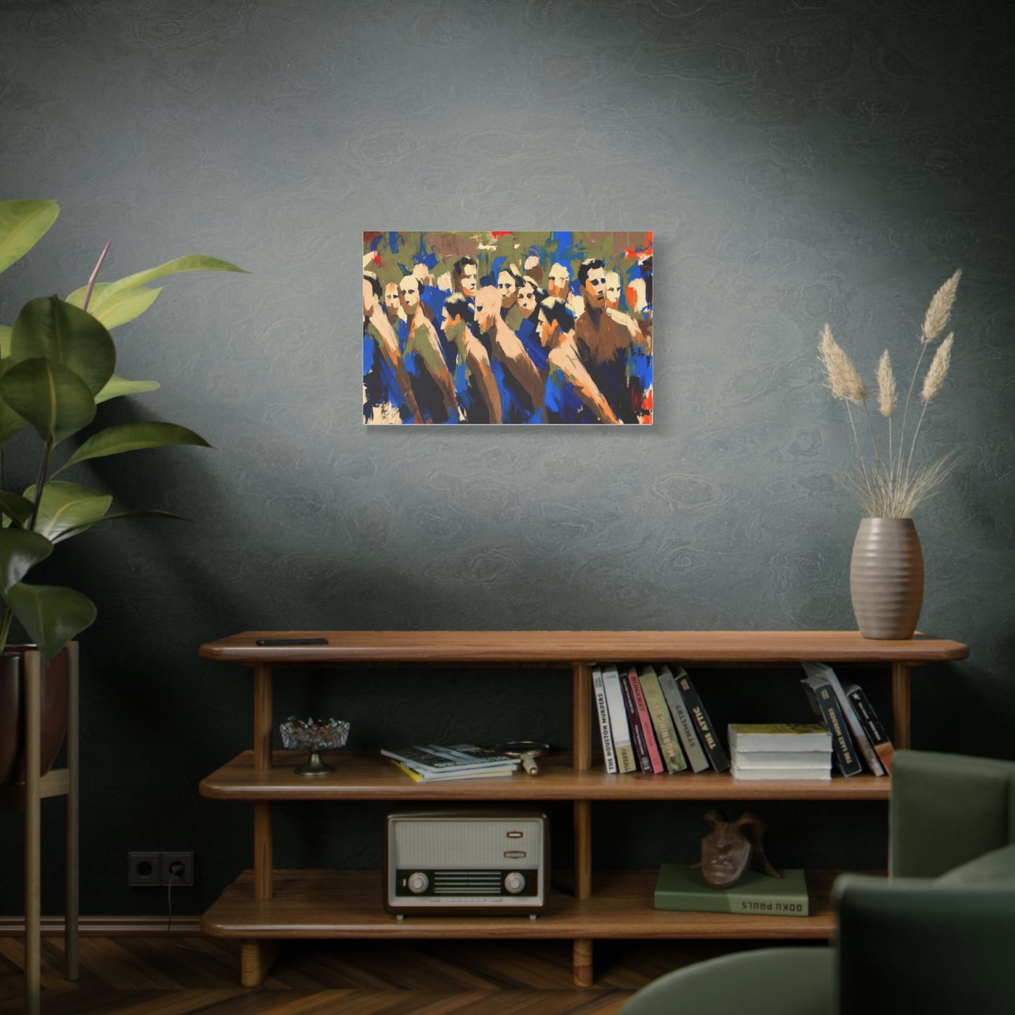 Abstract Crowd Painting Canvas Print — Stretched Matte Wall Art