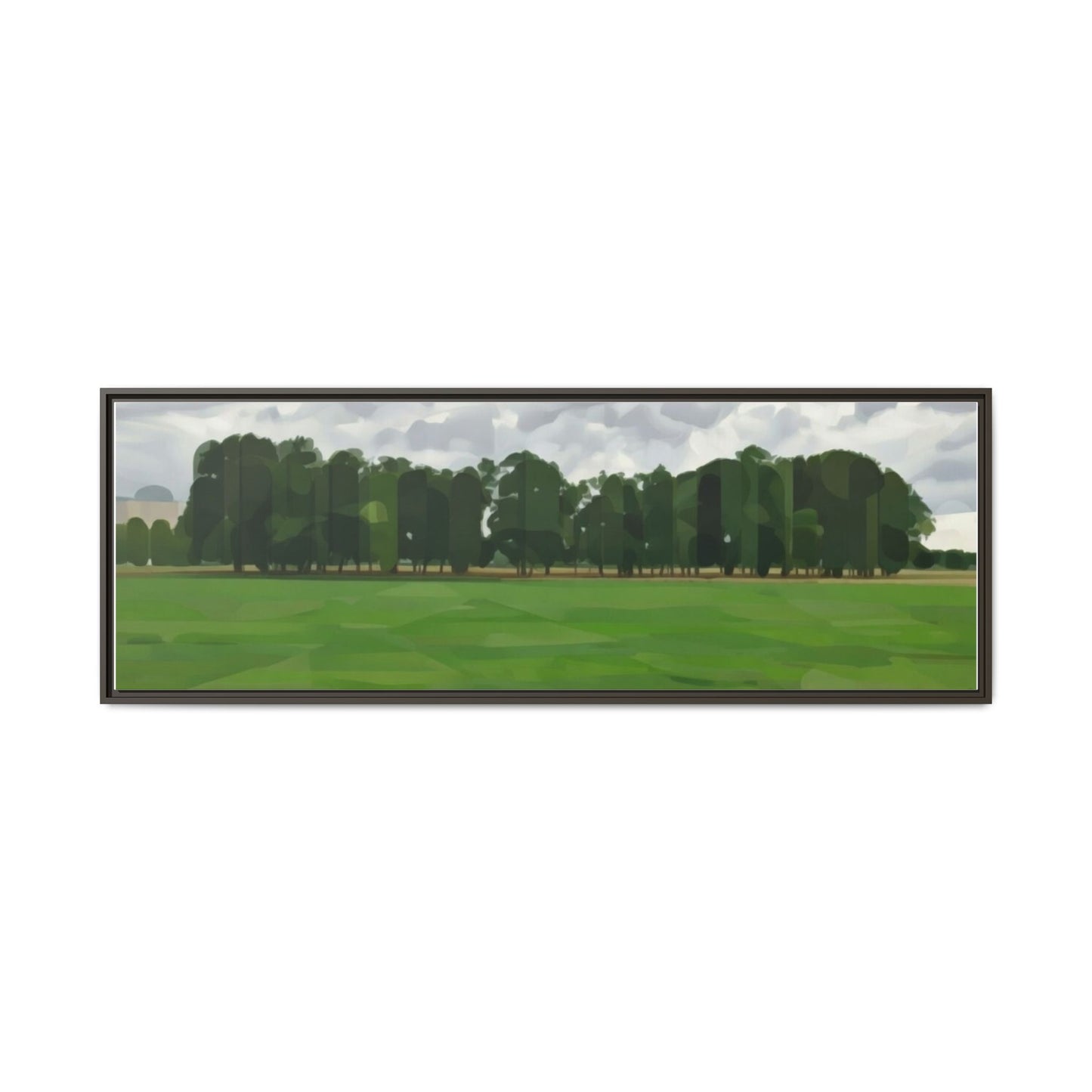 Framed Matte Canvas Print — Minimalist Green Landscape Art