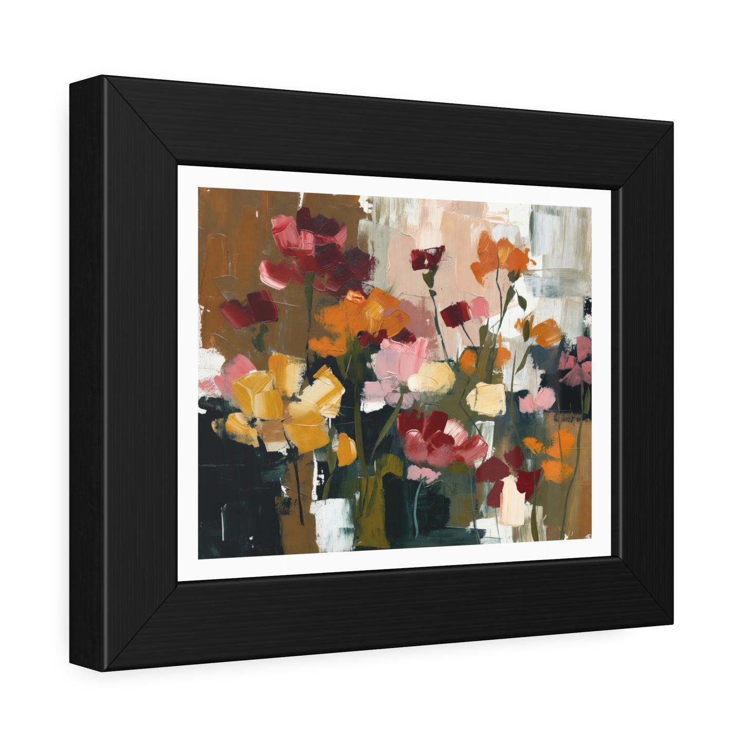 Framed Floral Art Print — Abstract Wildflower Poster for Living Room & Bedroom Décor