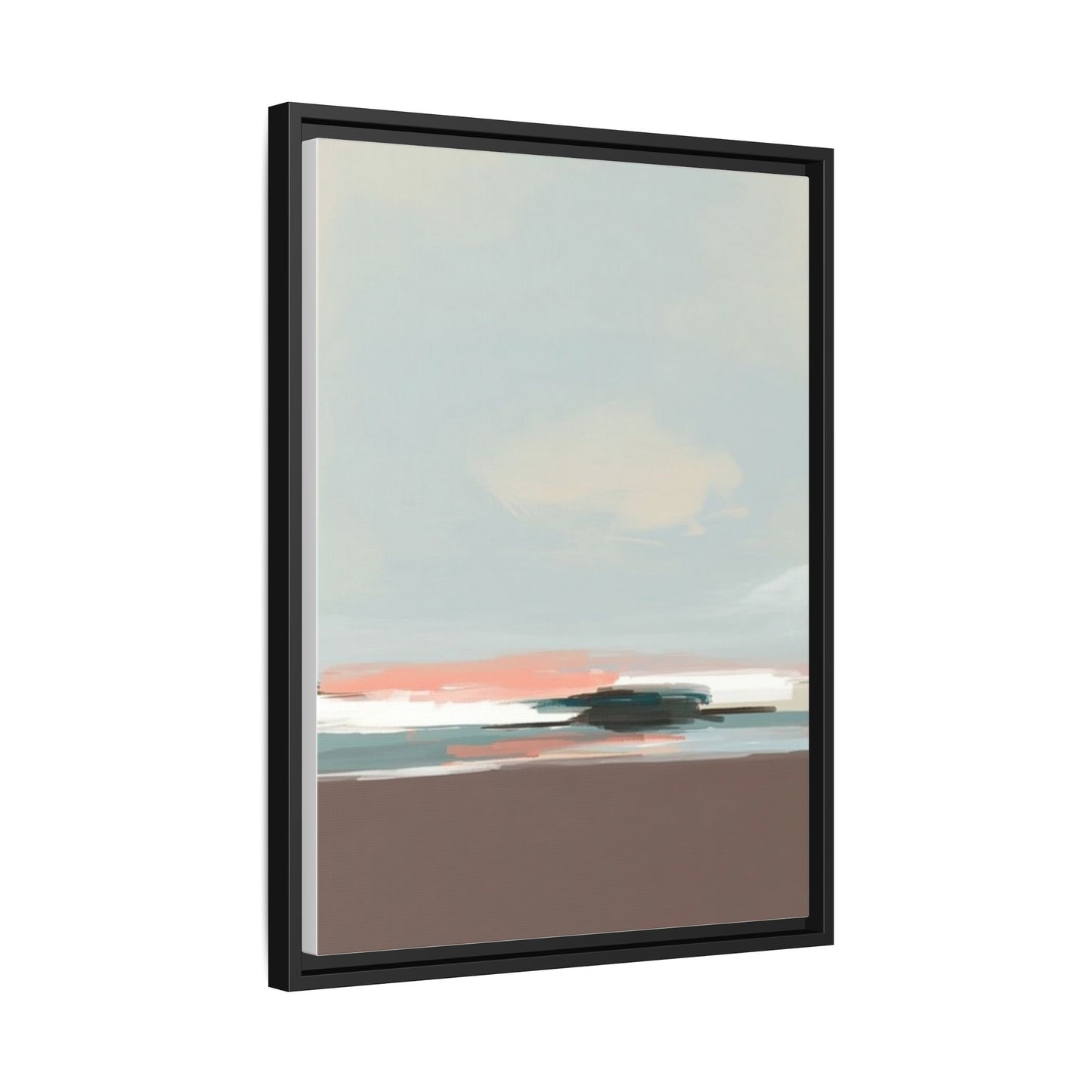 Framed Matte Canvas Print — Soft Coastal Abstract Landscape