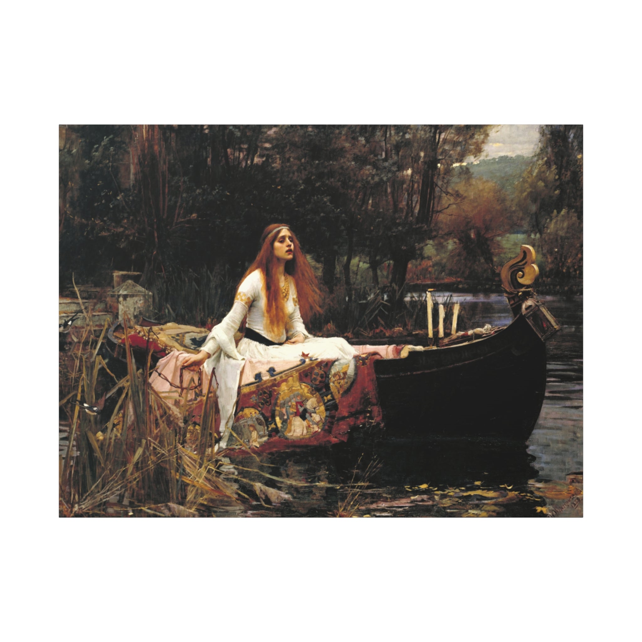 The Lady of Shalott by John William Waterhouse Matte Canvas Wall Art Print