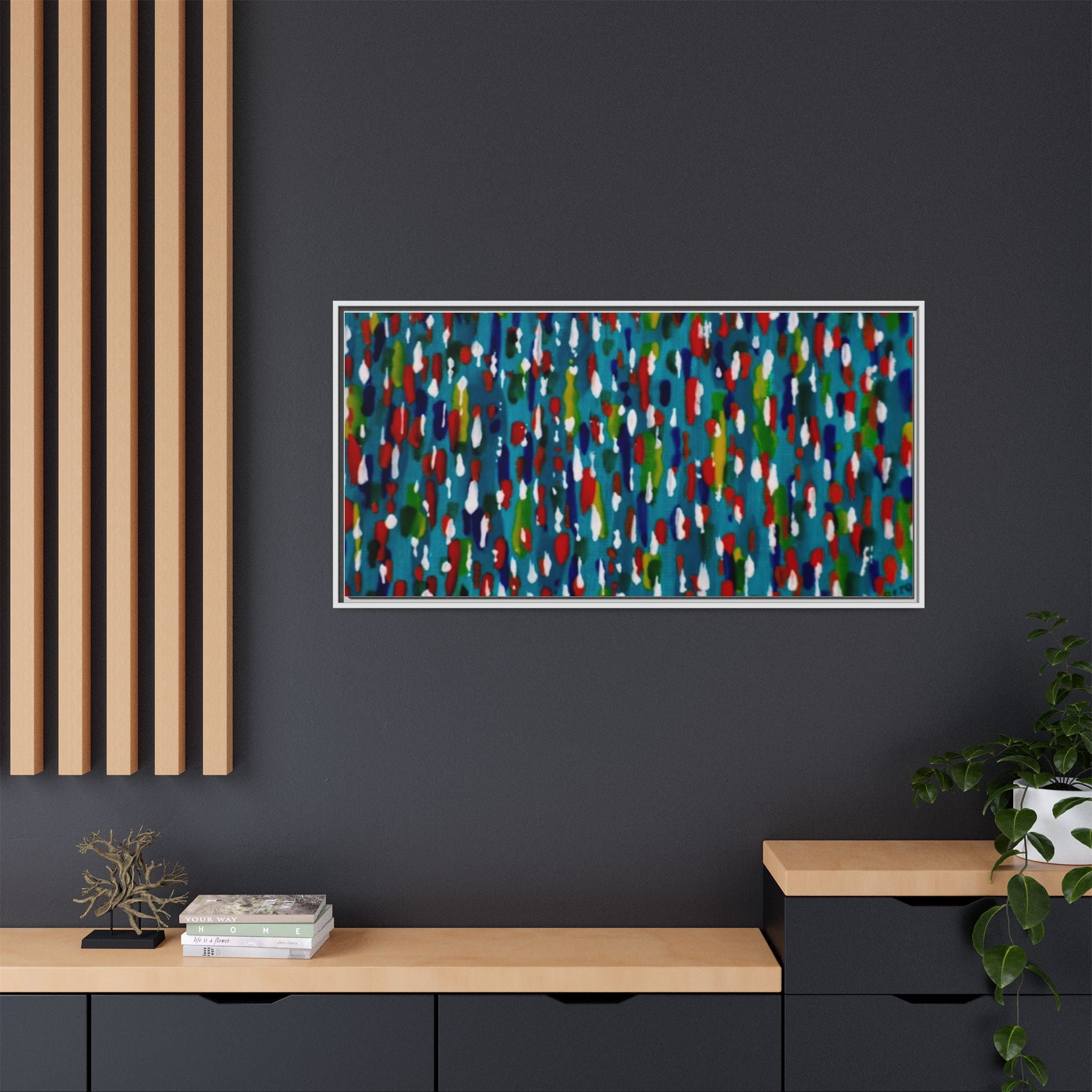 Colours Of The Soul Reflecting On Water by Ariel Chavarro Avila Matte Canvas Framed Art