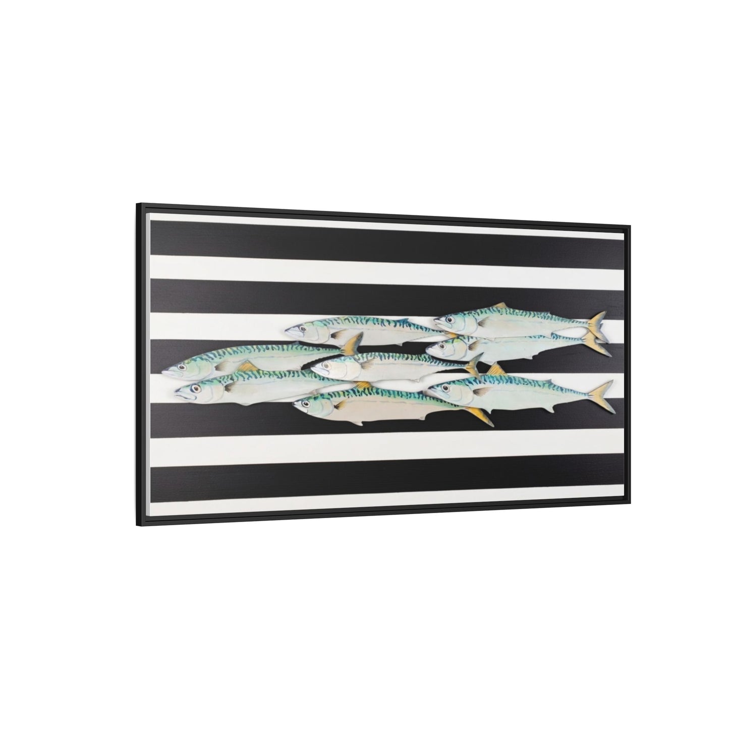 Striped Mackerel Canvas Print — Framed Matte Fish Wall Art